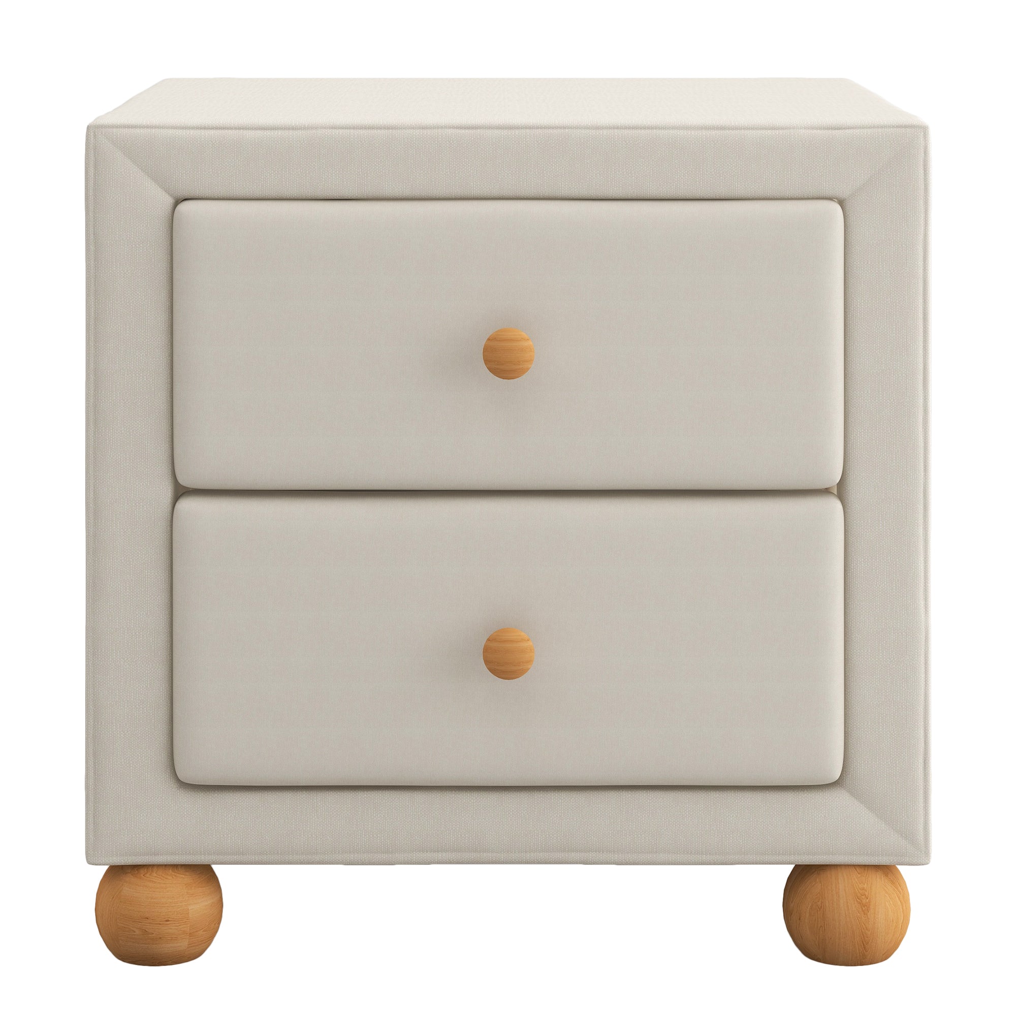 21" Tall 2-Drawer Wood Nightstand