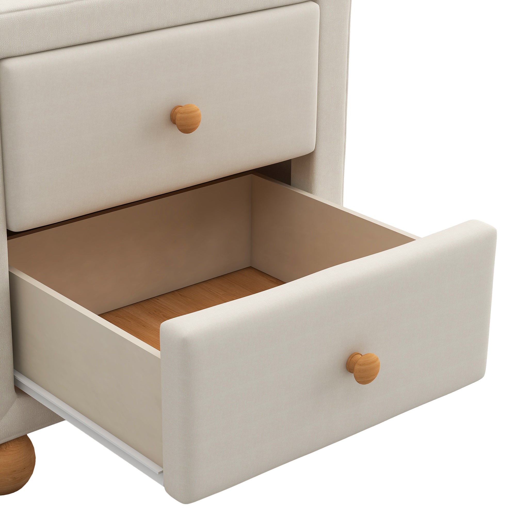 21" Tall 2-Drawer Wood Nightstand