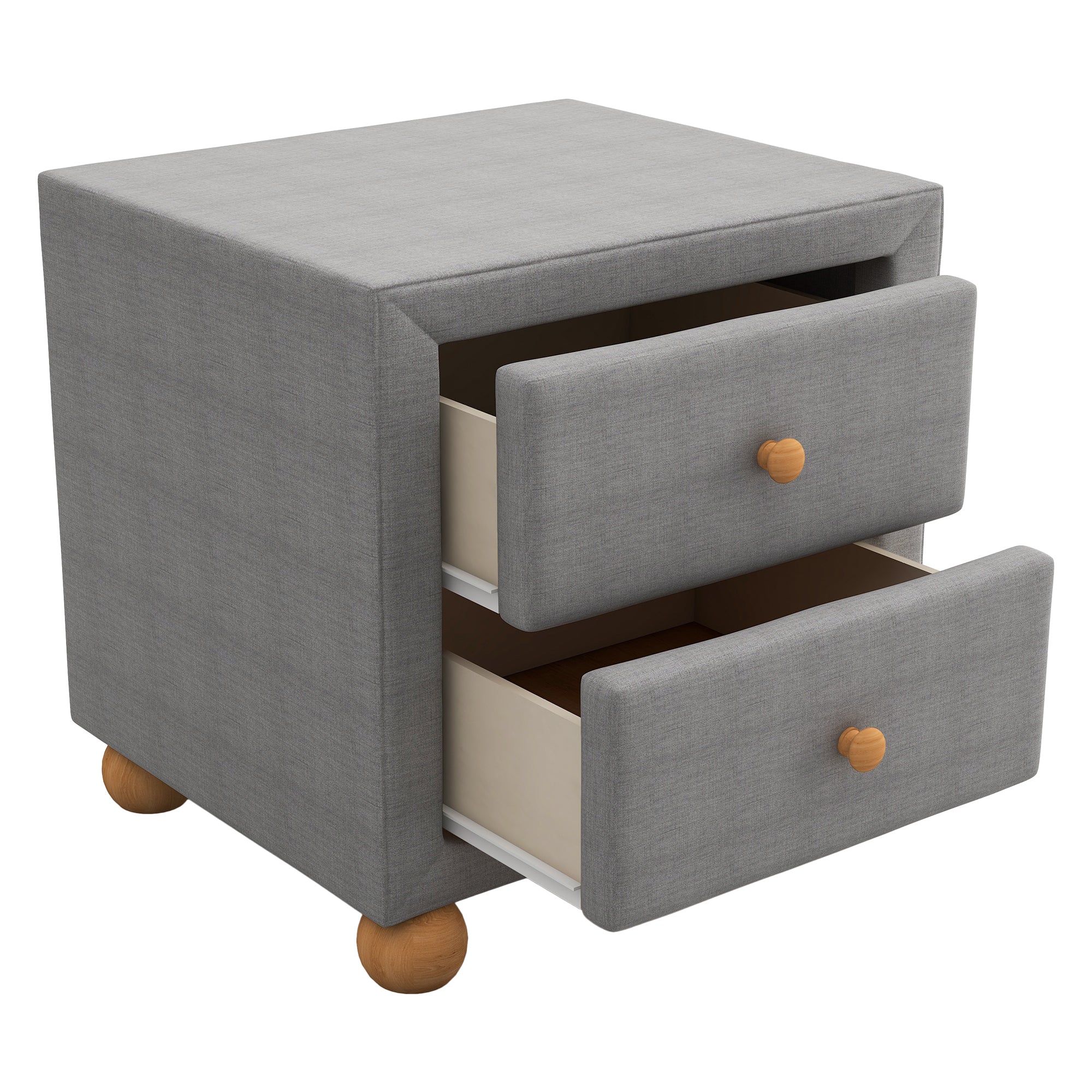 21" Tall 2-Drawer Wood Nightstand