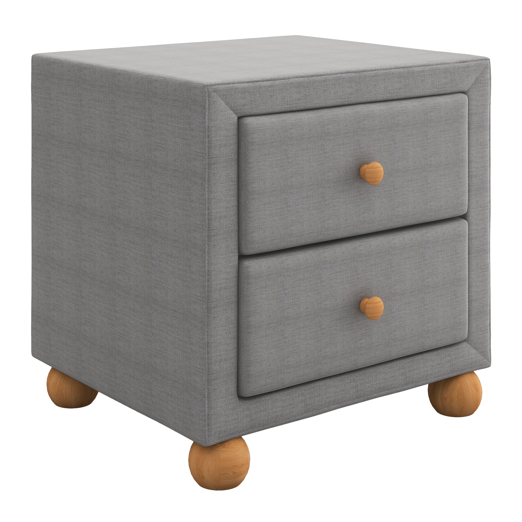 21" Tall 2-Drawer Wood Nightstand