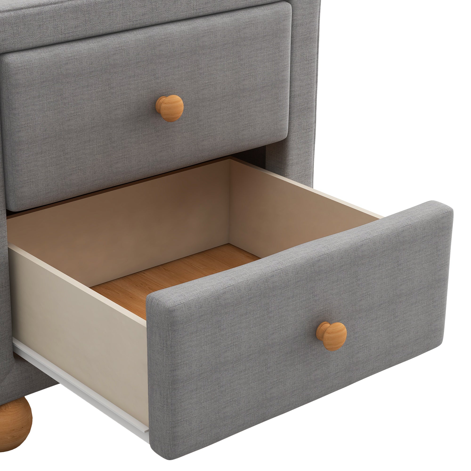 21" Tall 2-Drawer Wood Nightstand