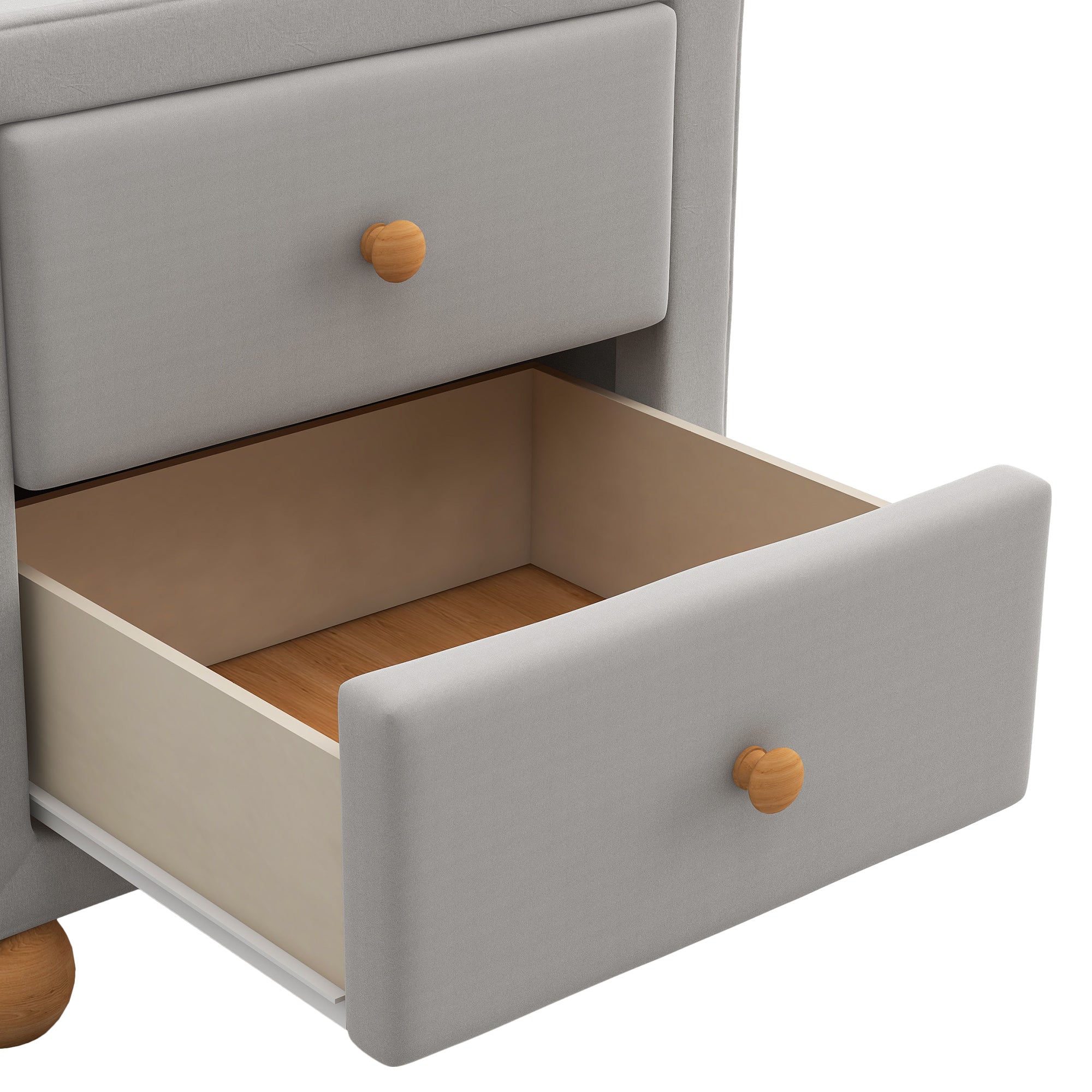 21" Tall 2-Drawer Wood Nightstand