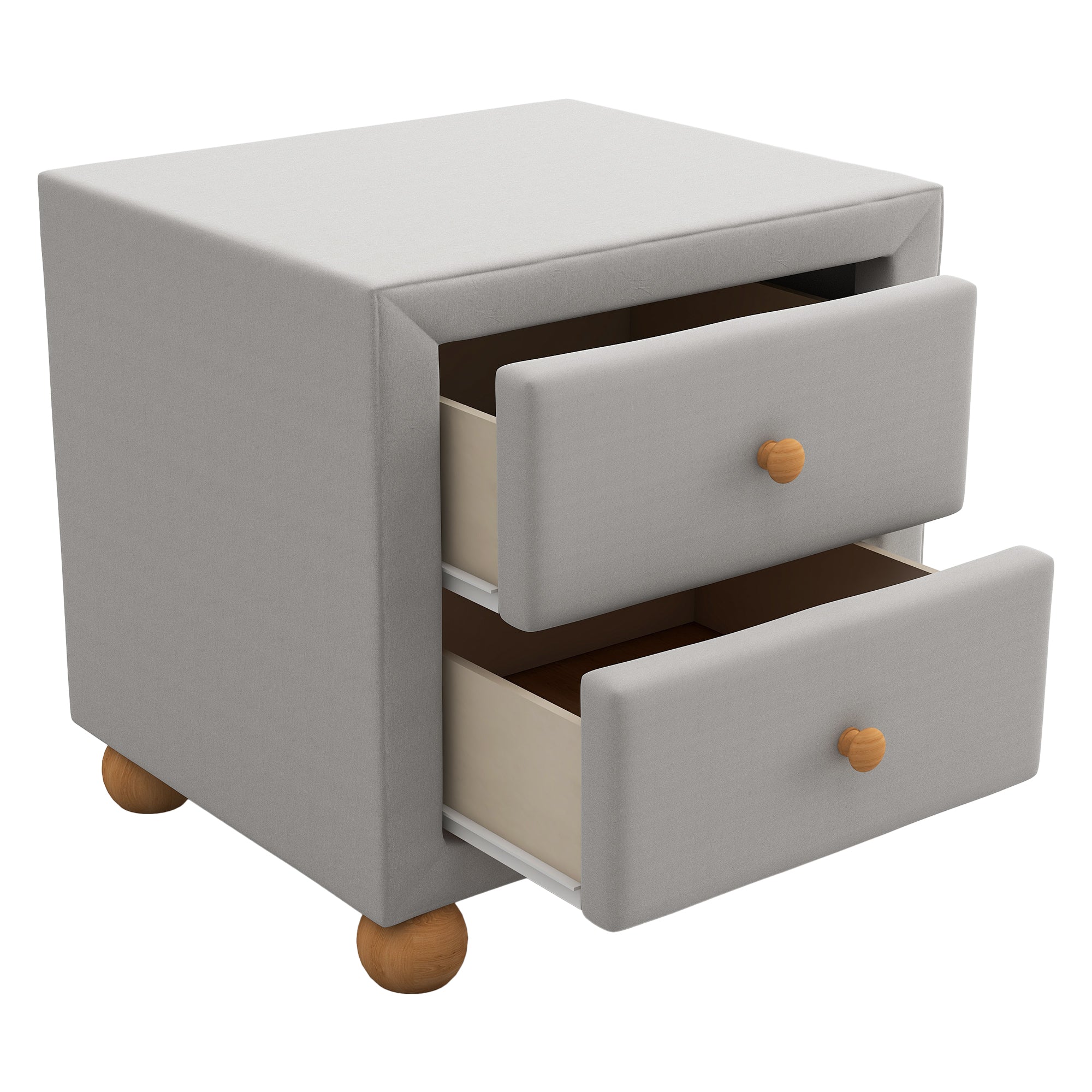 21" Tall 2-Drawer Wood Nightstand