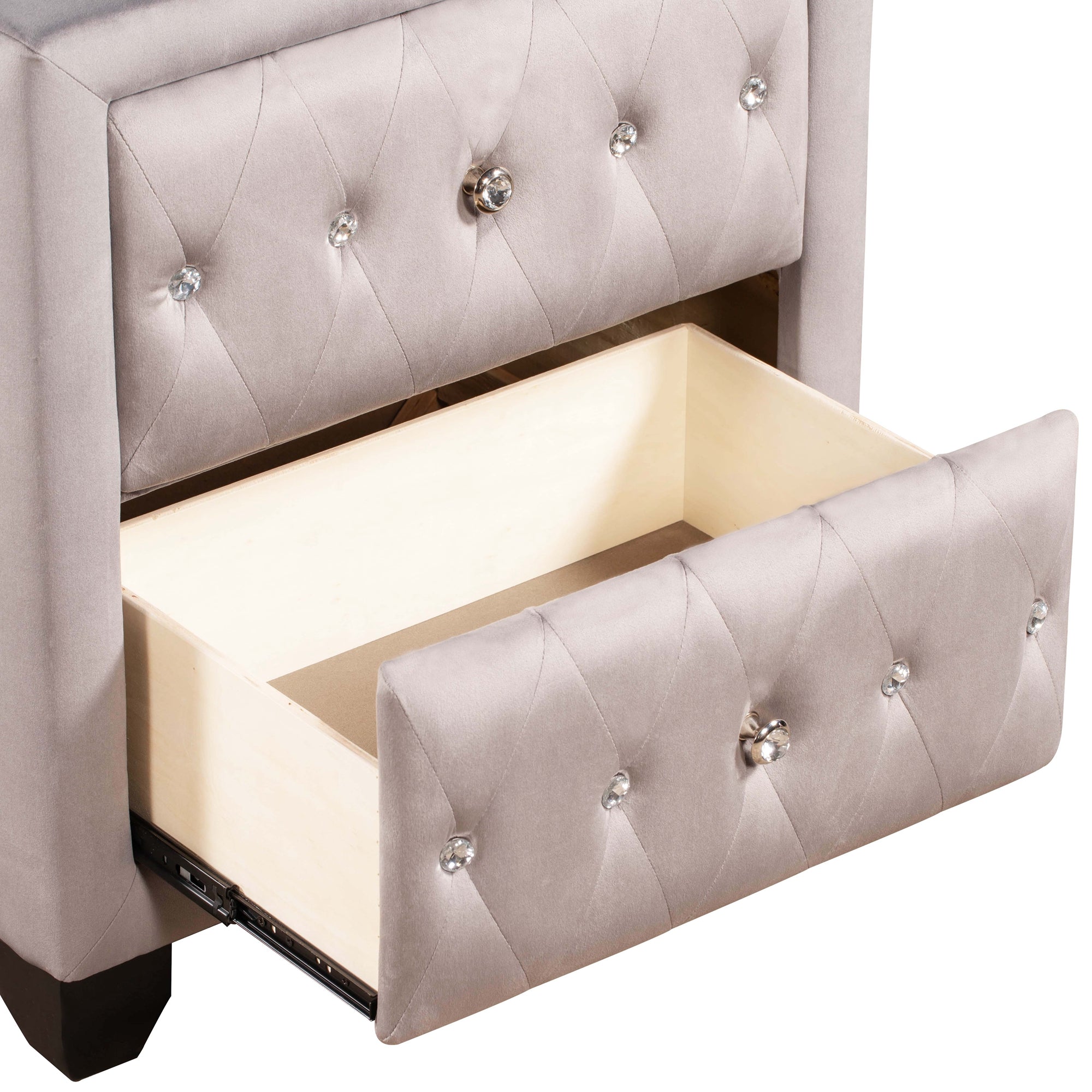 28" Tall 2-Drawer Upholstery Nightstand