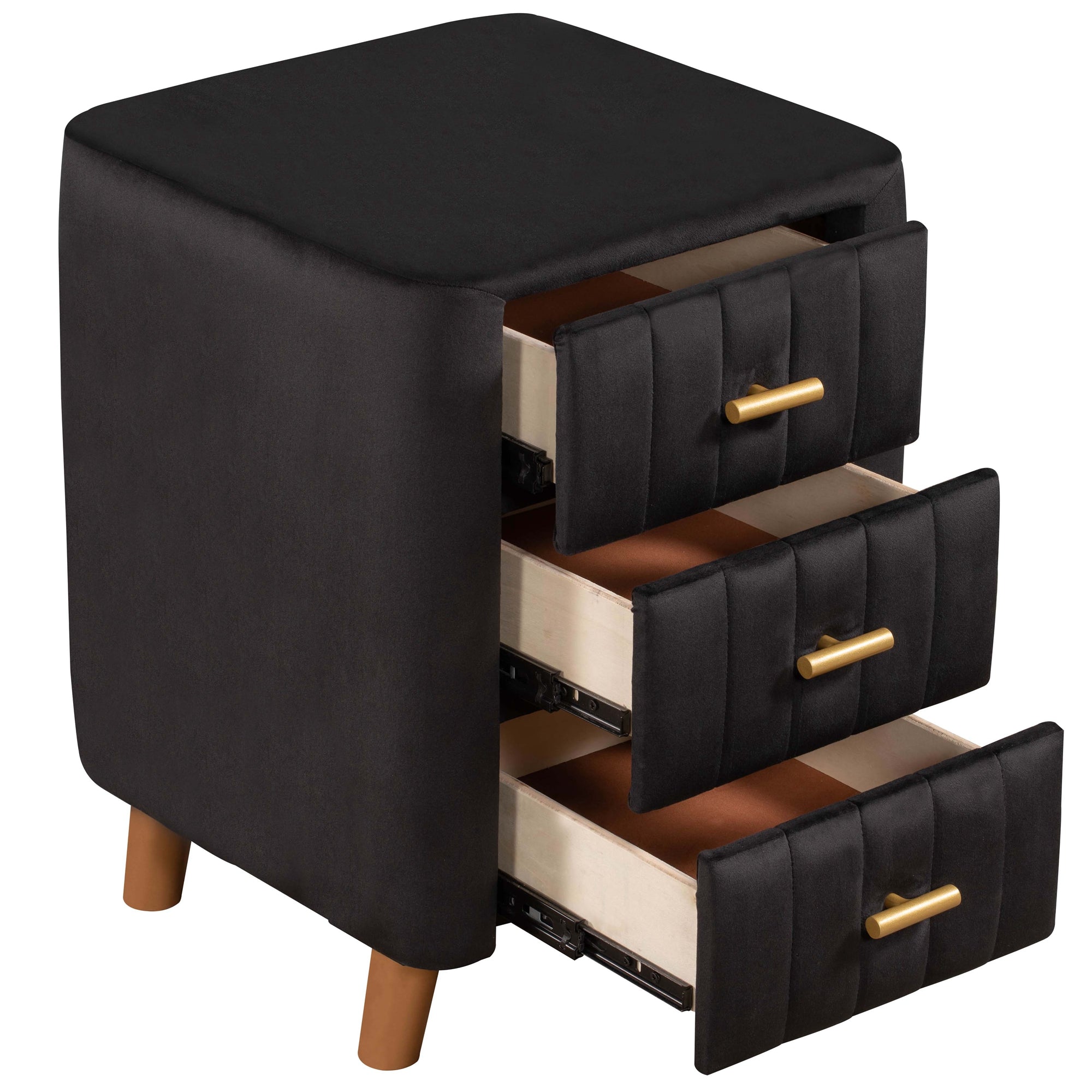 23" Tall 3-Drawer Upholstery Nightstand