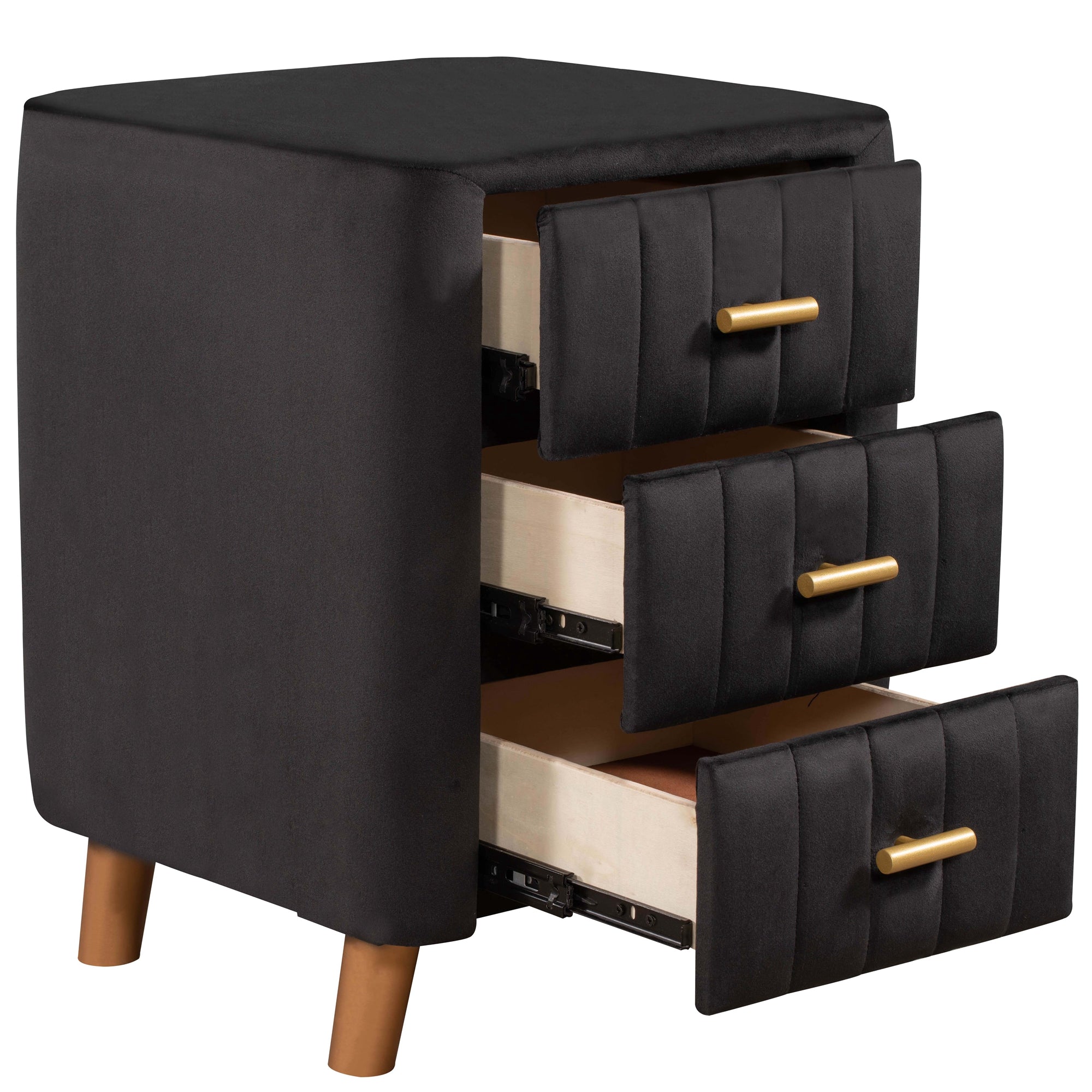 23" Tall 3-Drawer Upholstery Nightstand