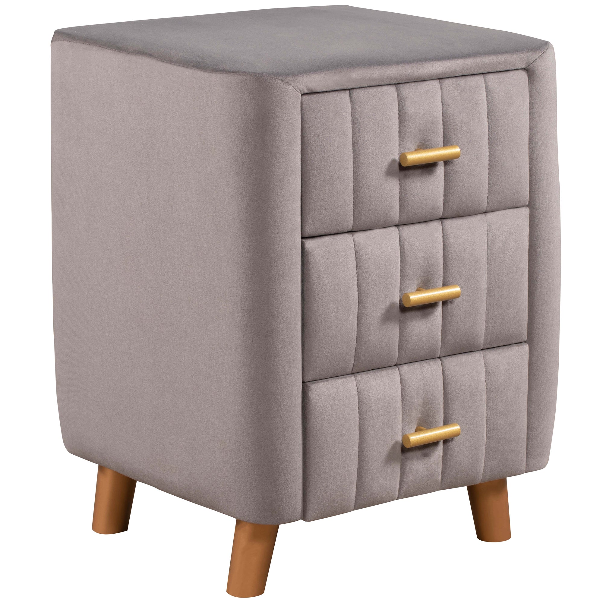 23" Tall 3-Drawer Upholstery Nightstand