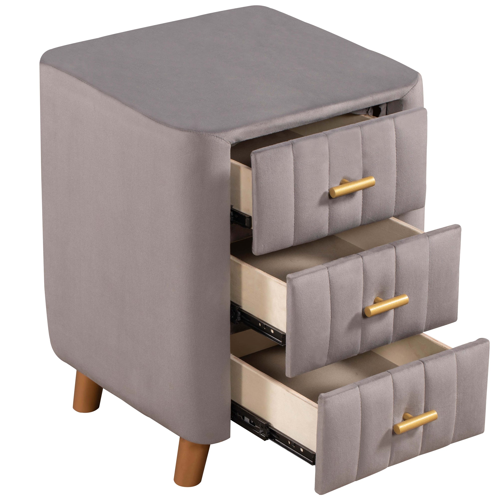 23" Tall 3-Drawer Upholstery Nightstand