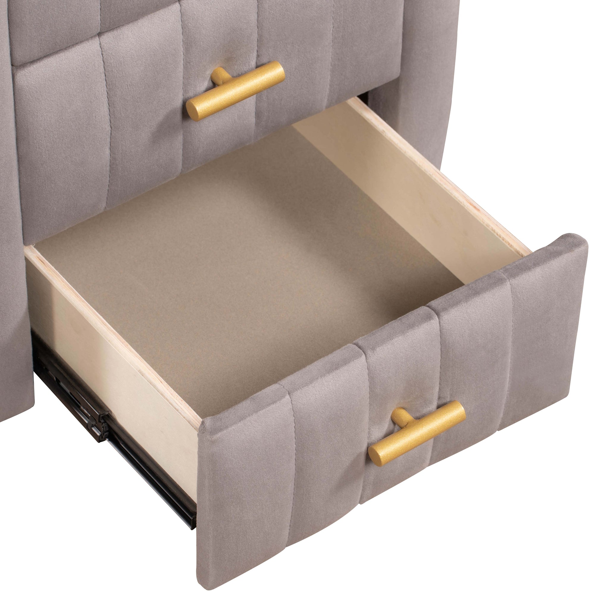 23" Tall 3-Drawer Upholstery Nightstand