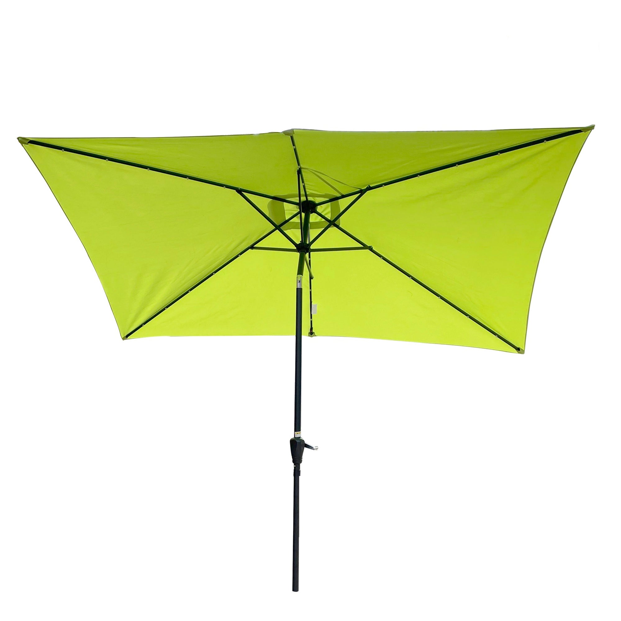 10' X 6.5' Powder-coated steel Patio Umbrella Outdoor Market LED Lights with Crank and Button Tilt