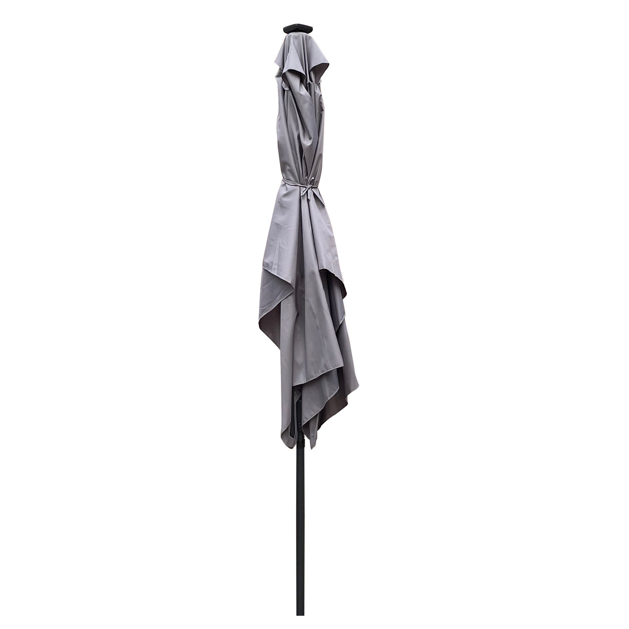 10' X 6.5' Powder-coated steel Patio Umbrella Outdoor Market LED Lights with Crank and Button Tilt