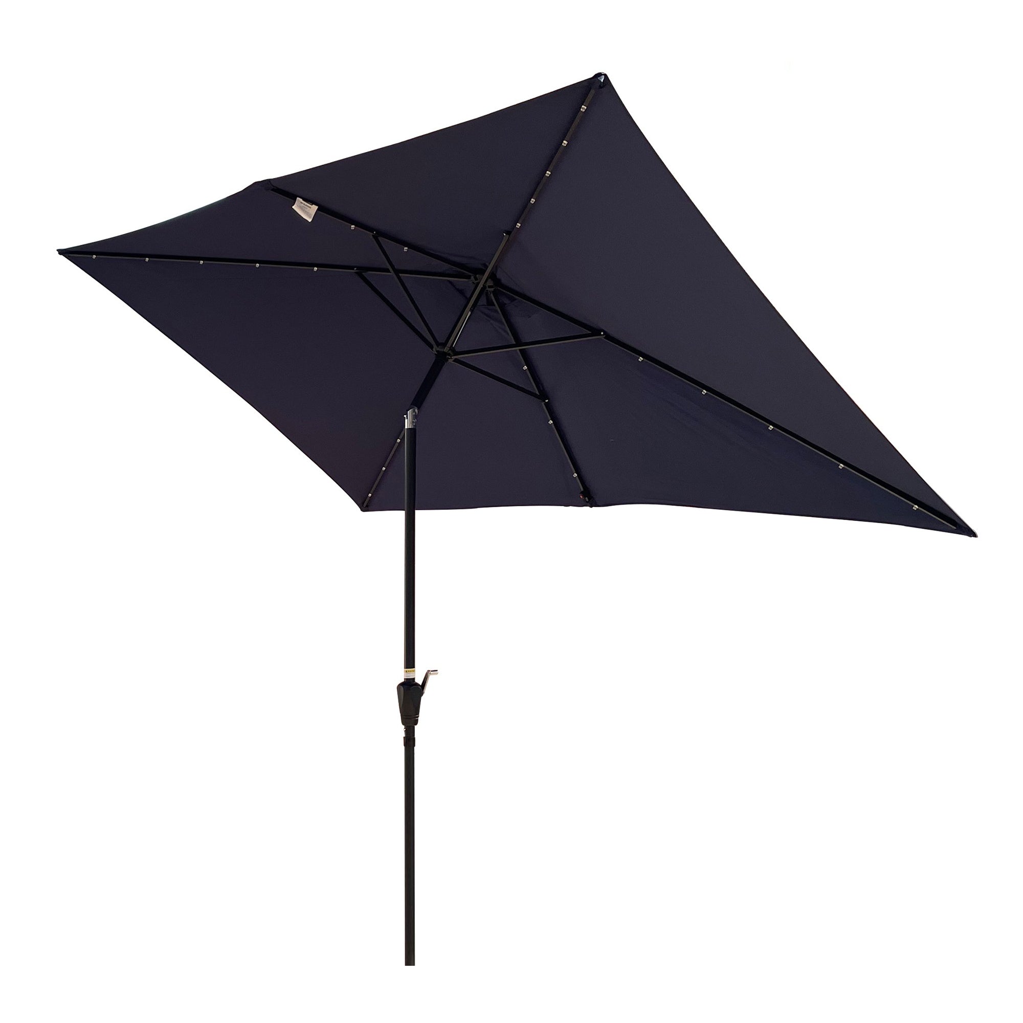 10' X 6.5' Powder-coated steel Patio Umbrella Outdoor Market LED Lights with Crank and Button Tilt