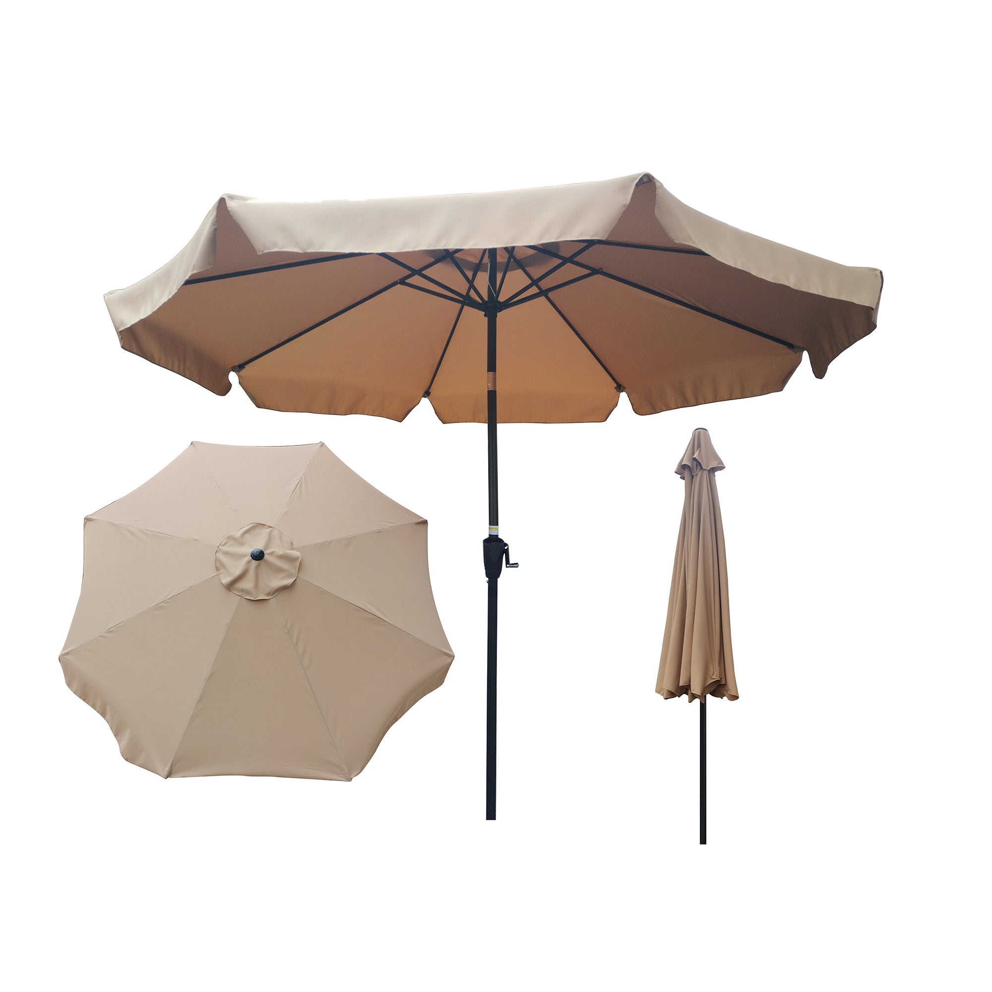 10' Outdoor Patio Market Umbrella with Crank and Push Button Tilt