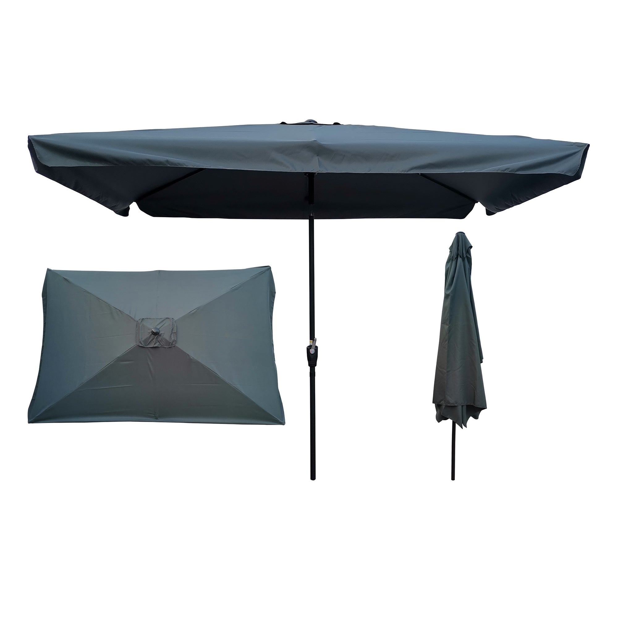 10 x 7' Outdoor Patio Market Umbrella with Push Button Tilt and Crank