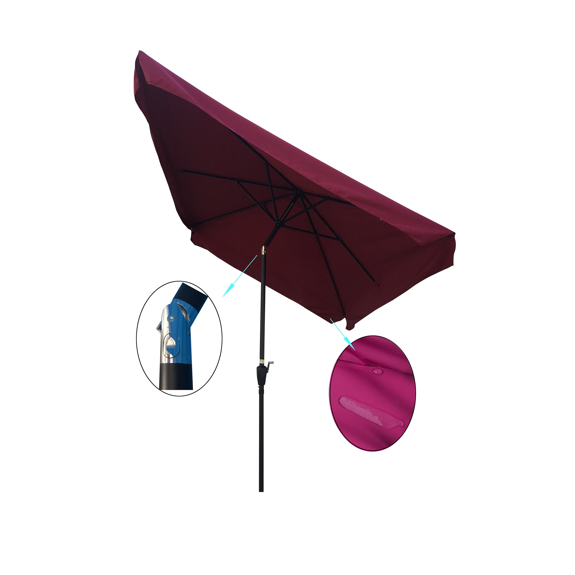 10 x 7' Outdoor Patio Market Umbrella with Push Button Tilt and Crank