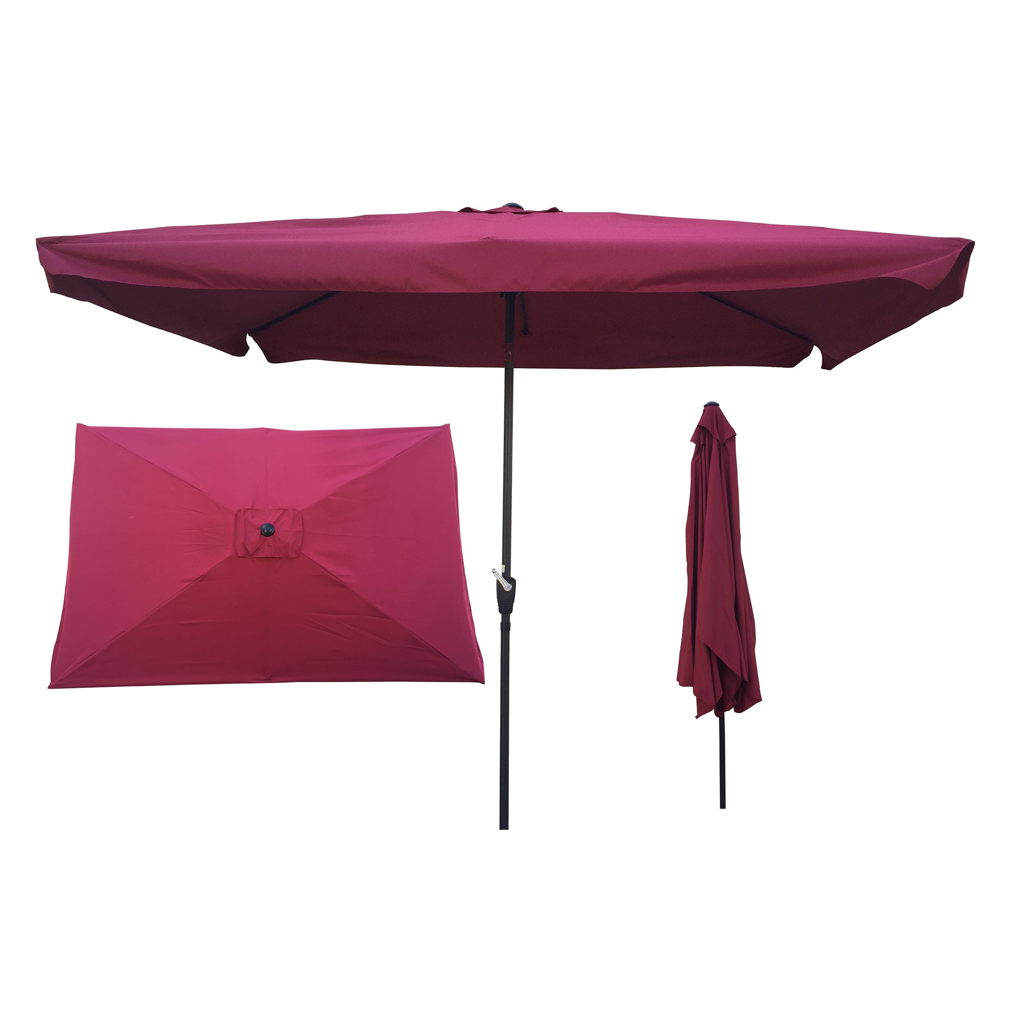 10 x 7' Outdoor Patio Market Umbrella with Push Button Tilt and Crank