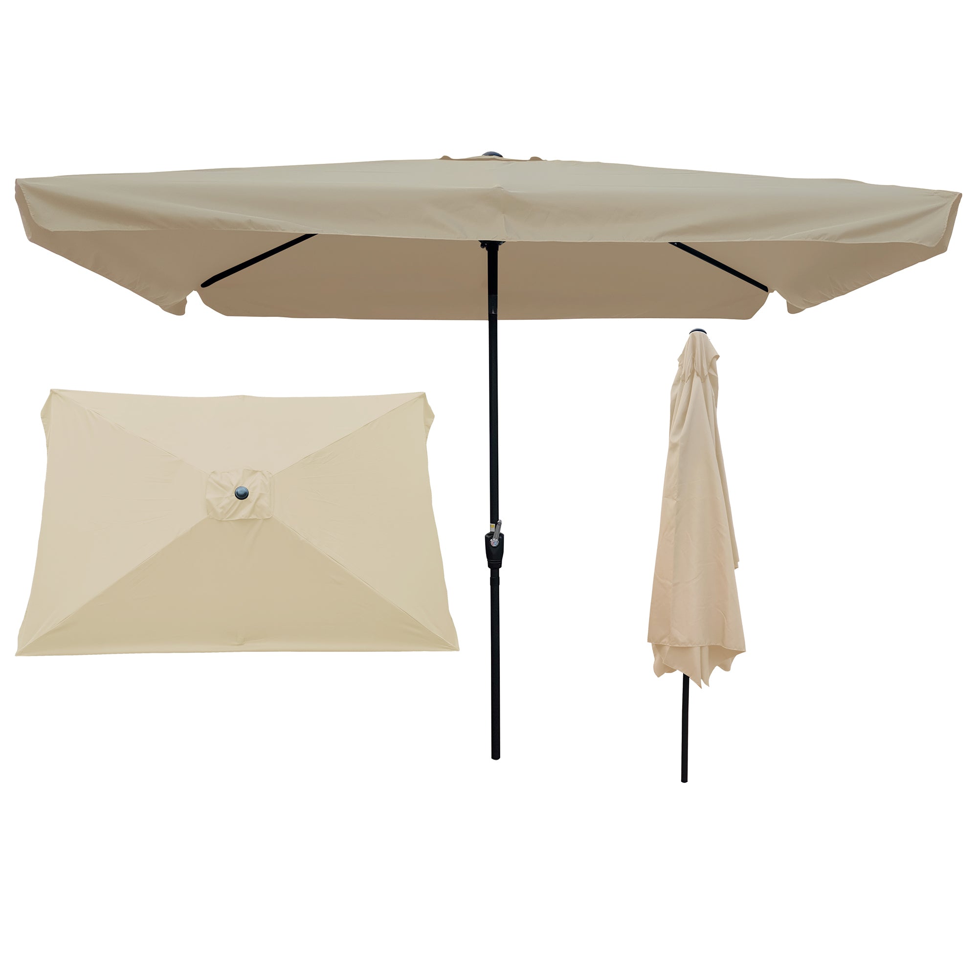 10 x 7' Outdoor Patio Market Umbrella with Push Button Tilt and Crank