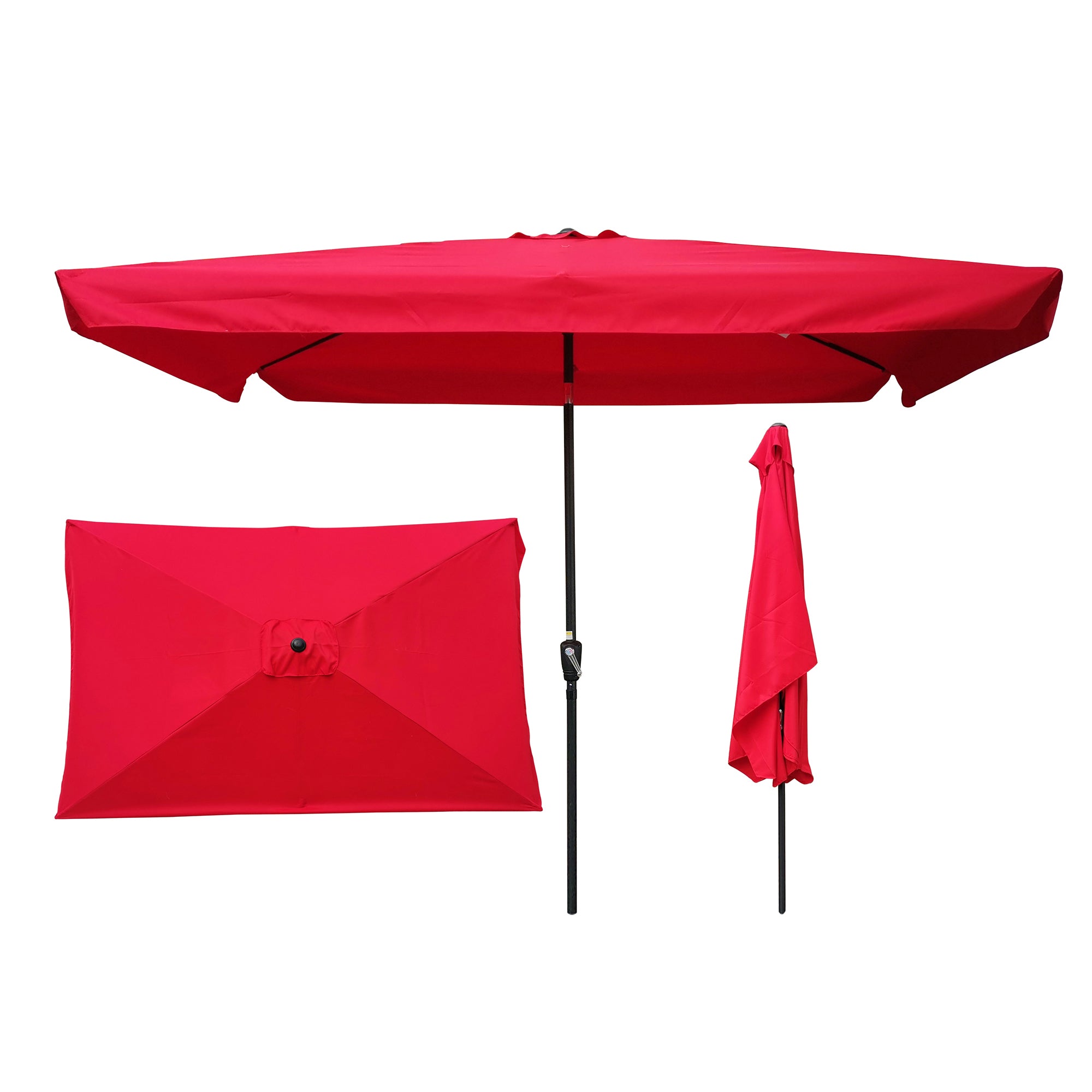 10 x 7' Outdoor Patio Market Umbrella with Push Button Tilt and Crank