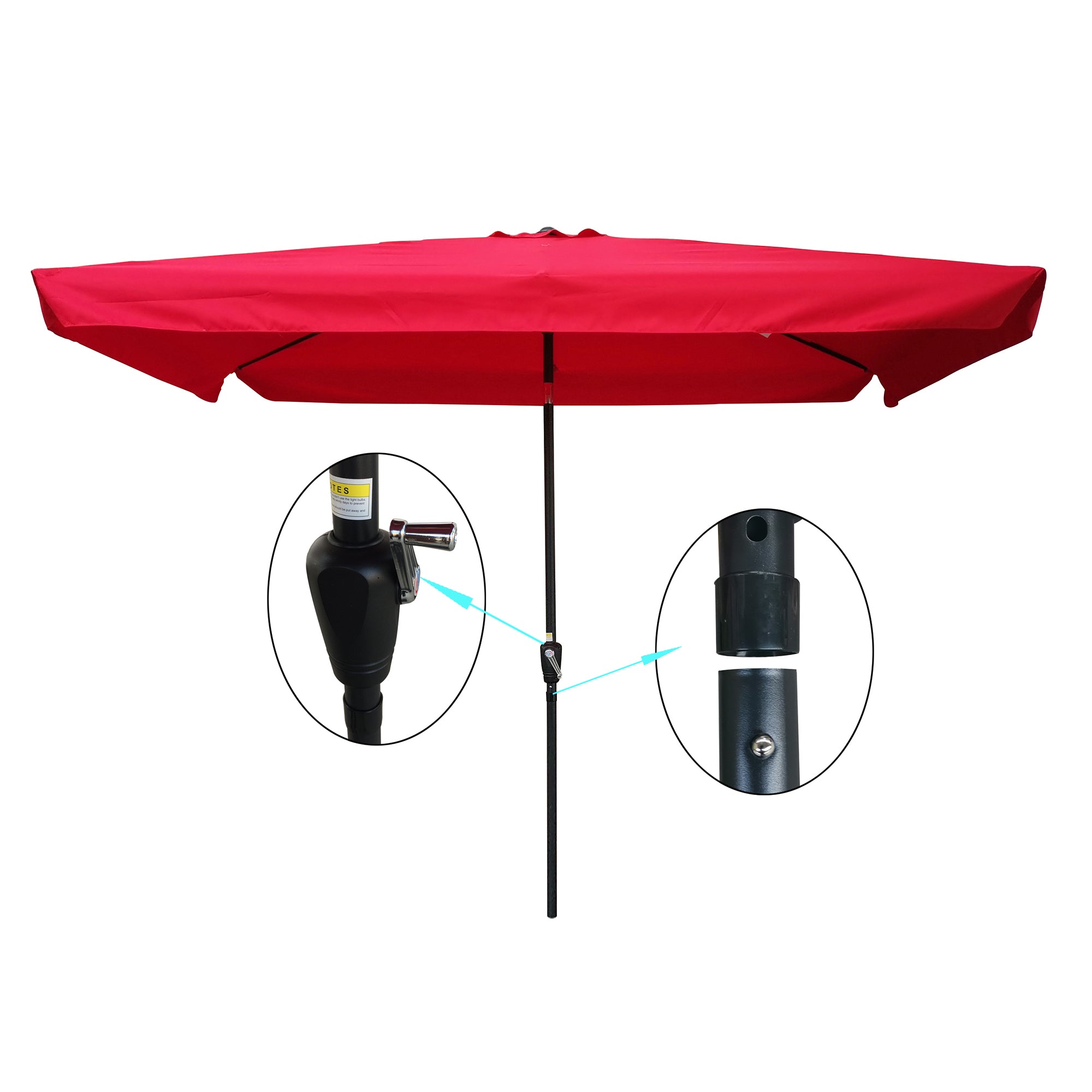 10 x 7' Outdoor Patio Market Umbrella with Push Button Tilt and Crank