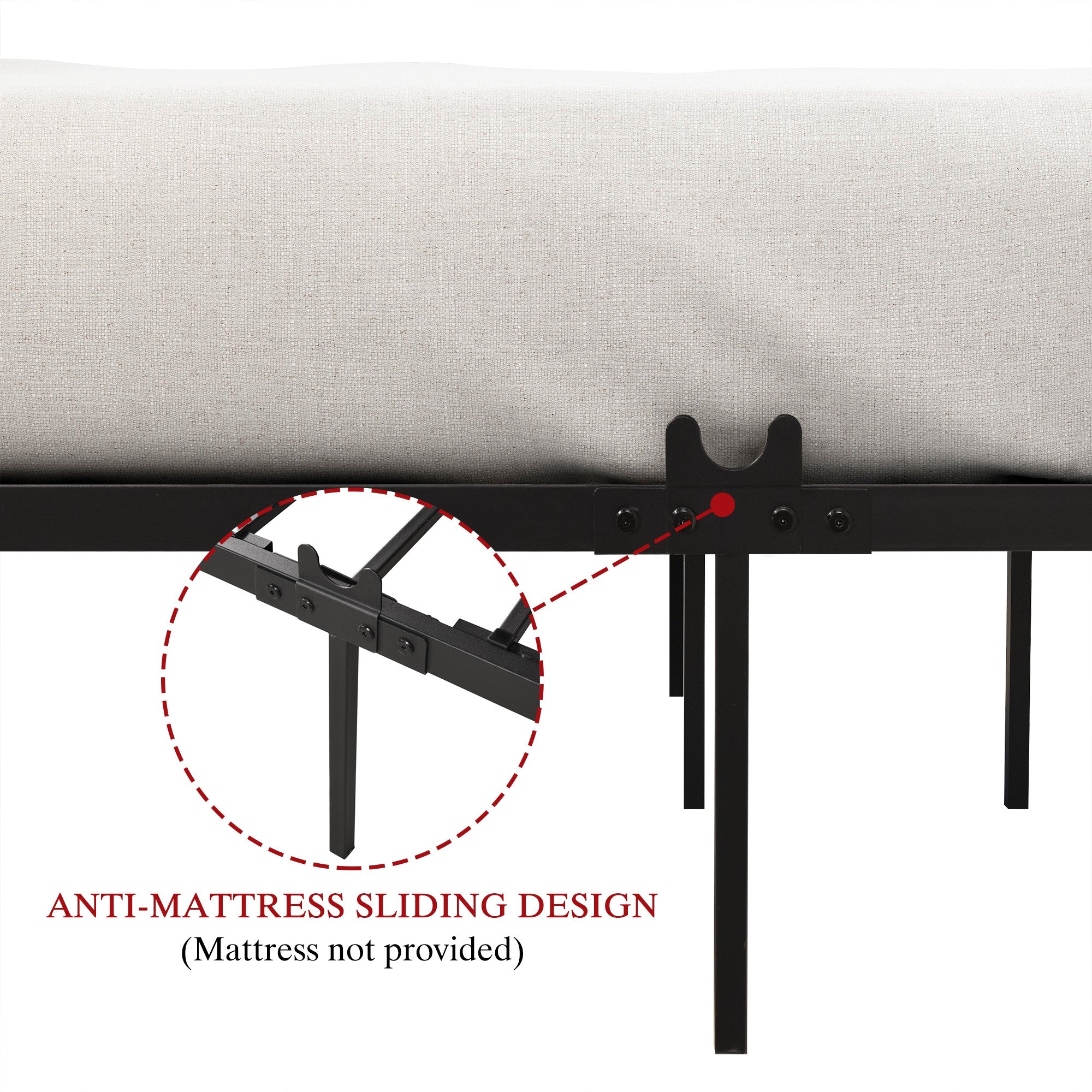 Queen/Full/Twin Metal Frame Canopy Platform Bed with Headboard