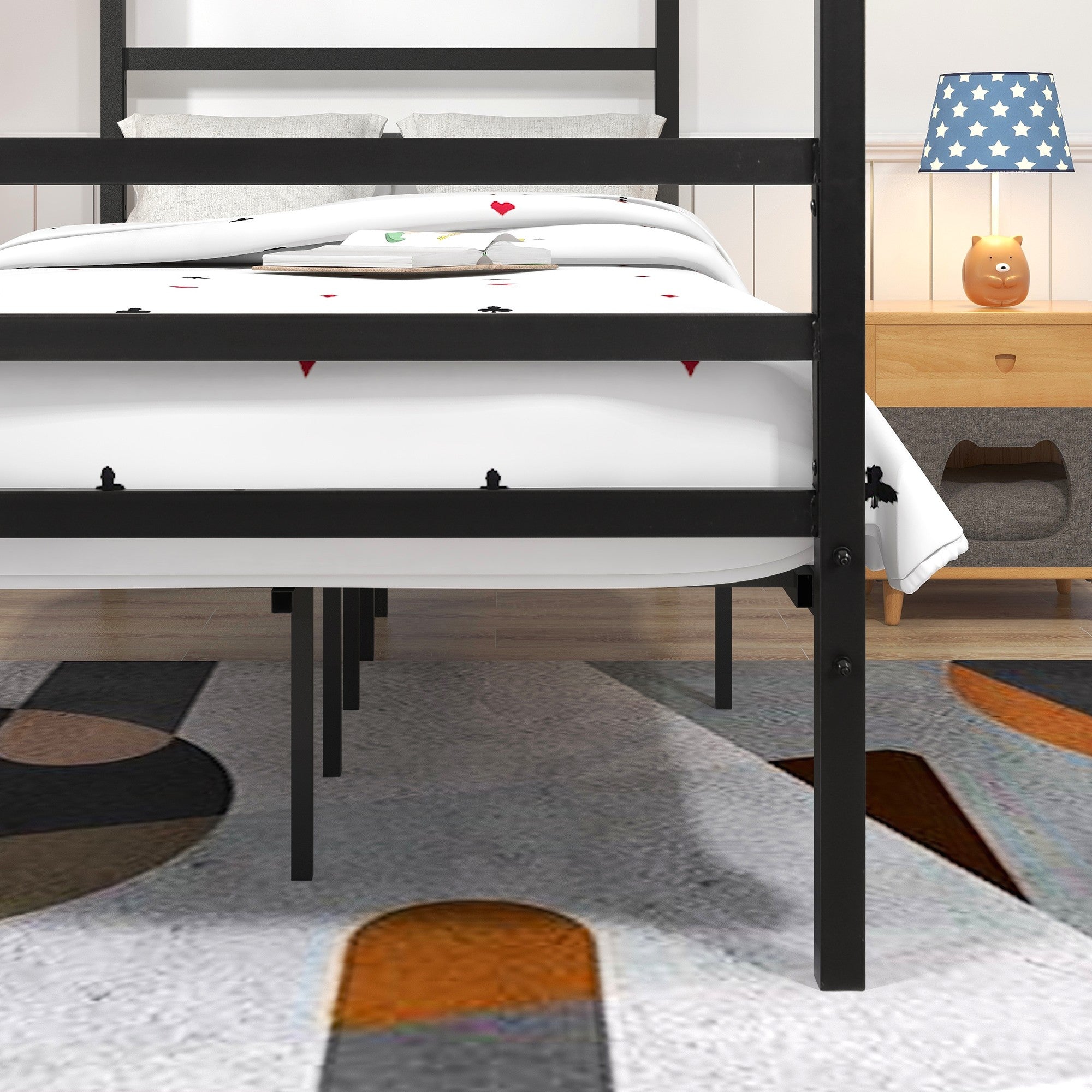 Queen/Full/Twin Metal Frame Canopy Platform Bed with Headboard