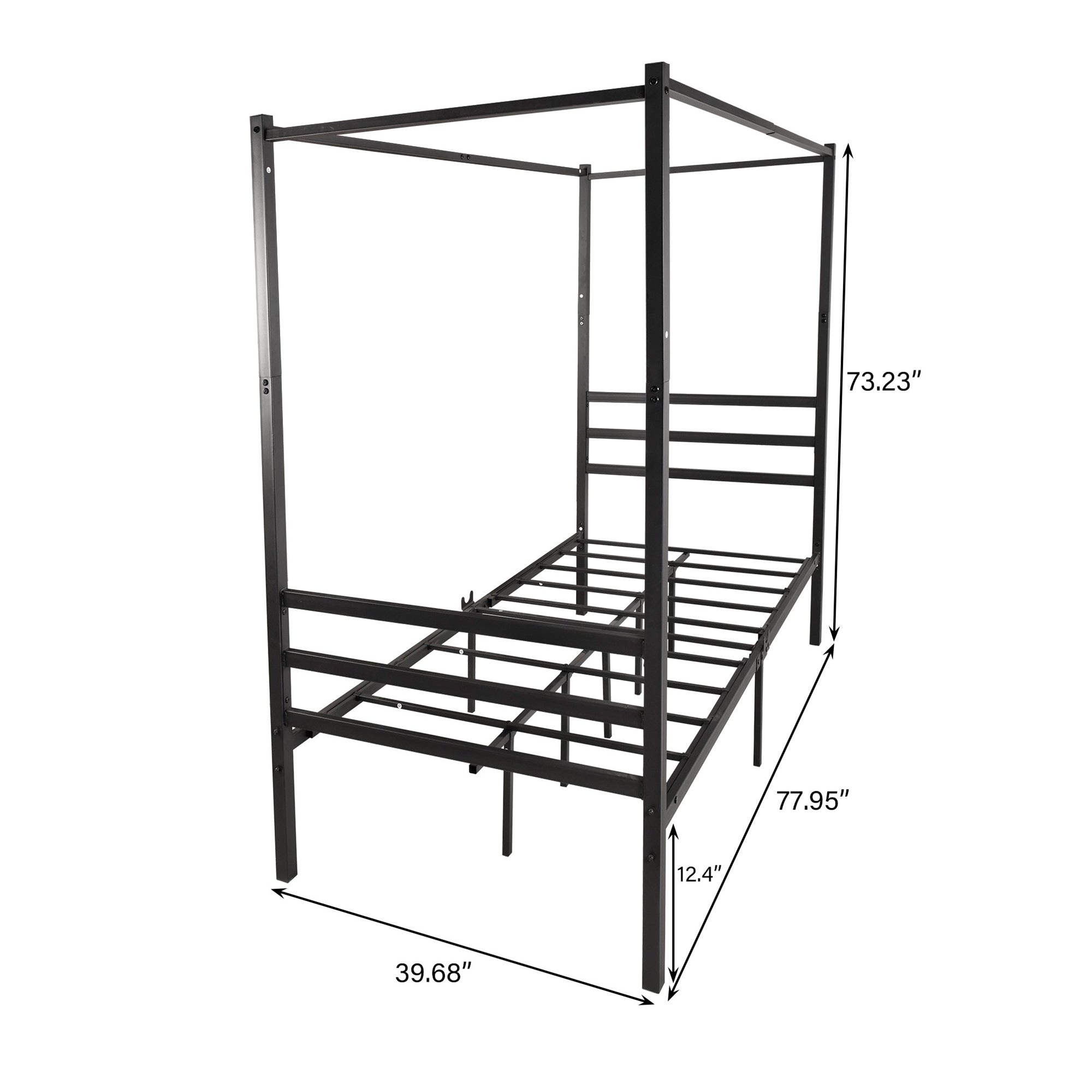 Queen/Full/Twin Metal Frame Canopy Platform Bed with Headboard
