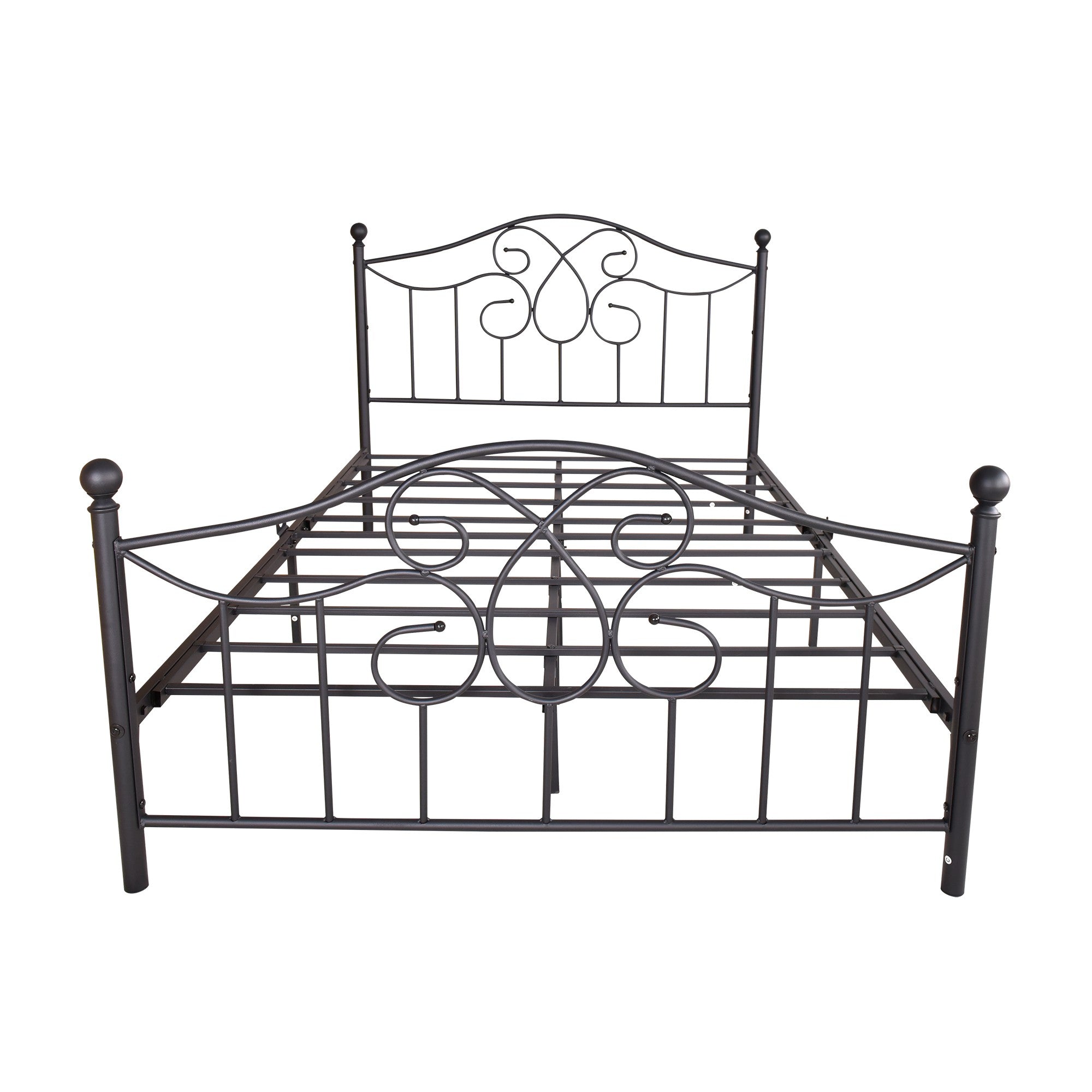 Queen/Full Metal Frame Platform Bed with Headboard and Footboard