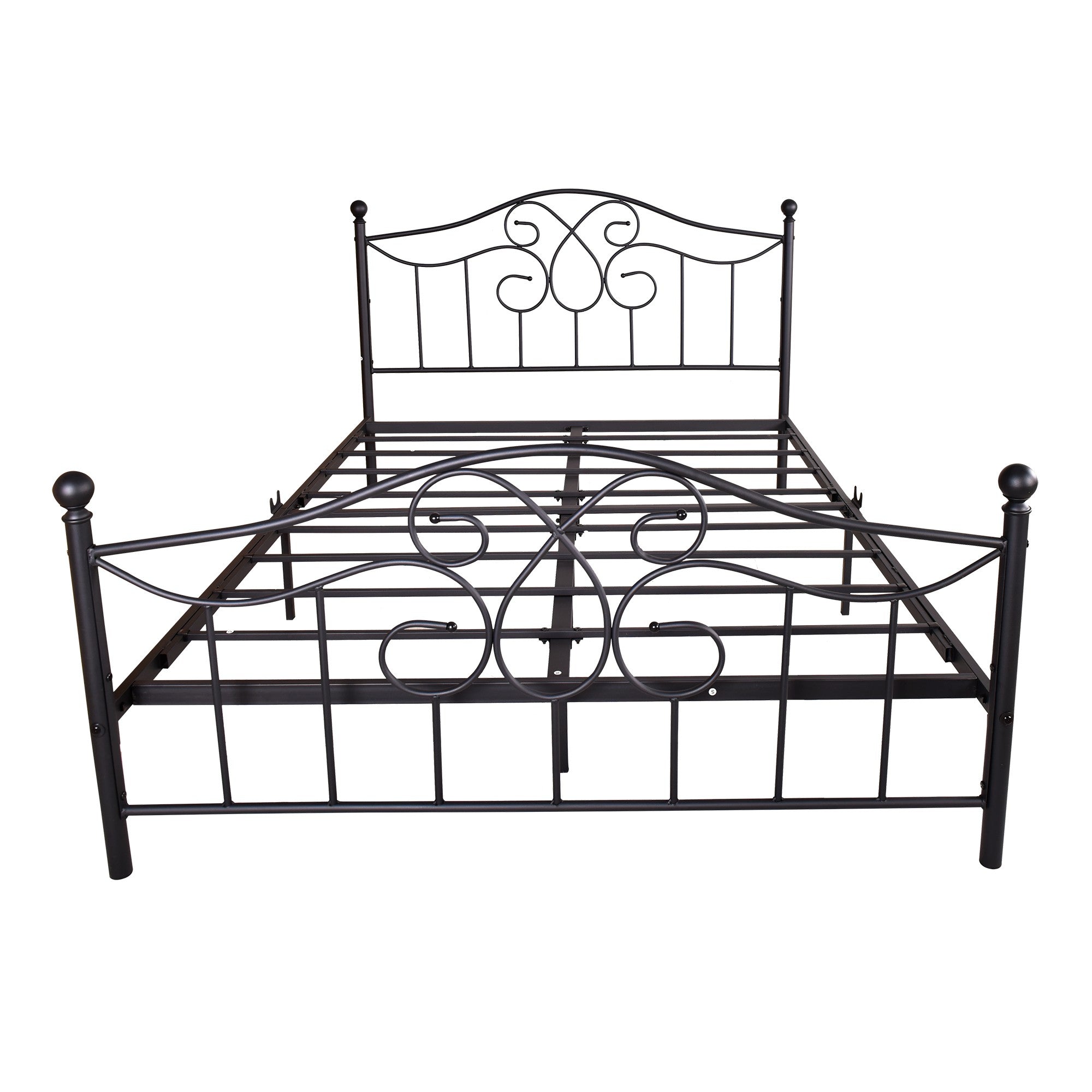 Queen/Full Metal Frame Platform Bed with Headboard and Footboard