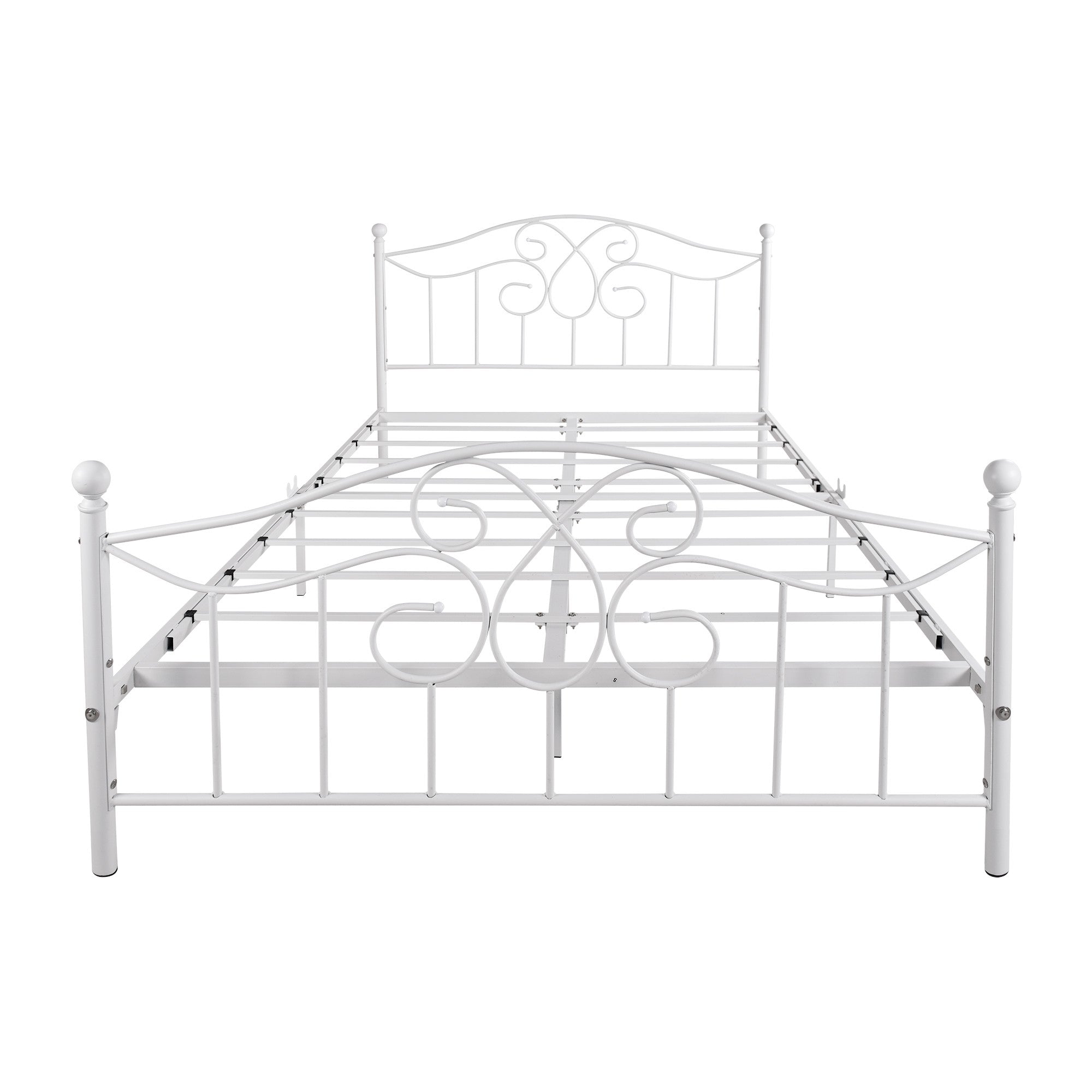 Queen/Full Metal Frame Platform Bed with Headboard and Footboard