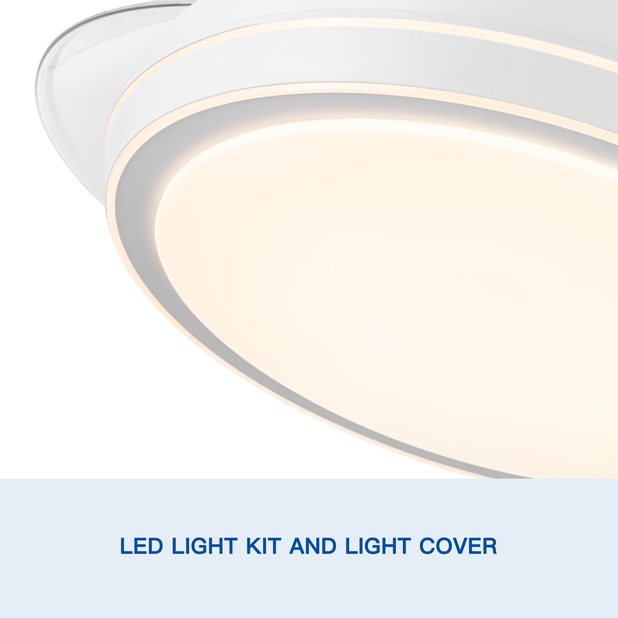 42" White Frame Retractable Ceiling Fan Light with Remote Control