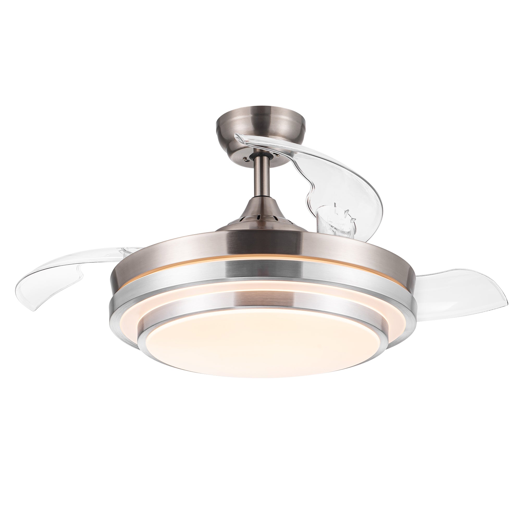 42" Retractable Ceiling Fan Light with Remote Control