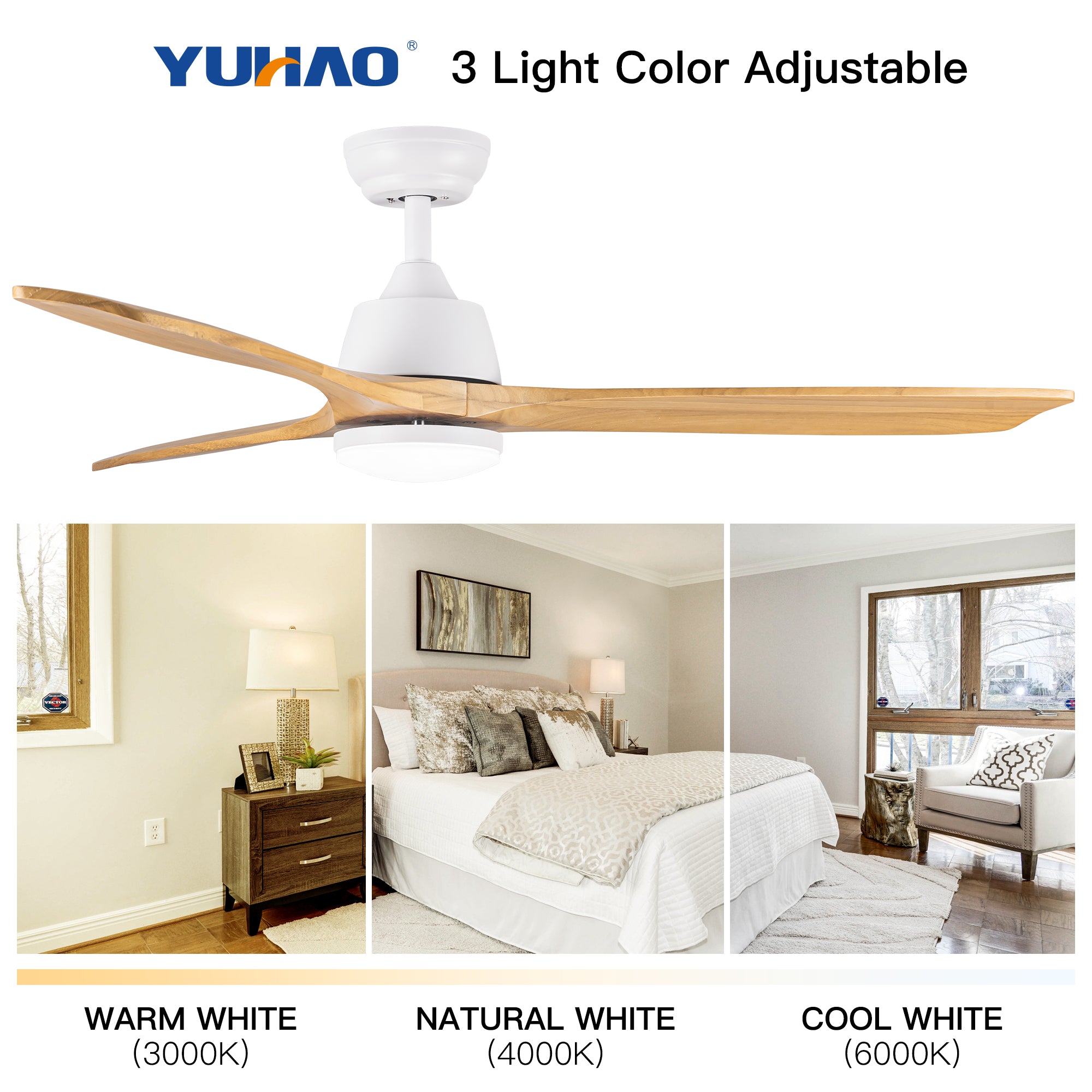 52" Ceiling Fan Light with Remote Control