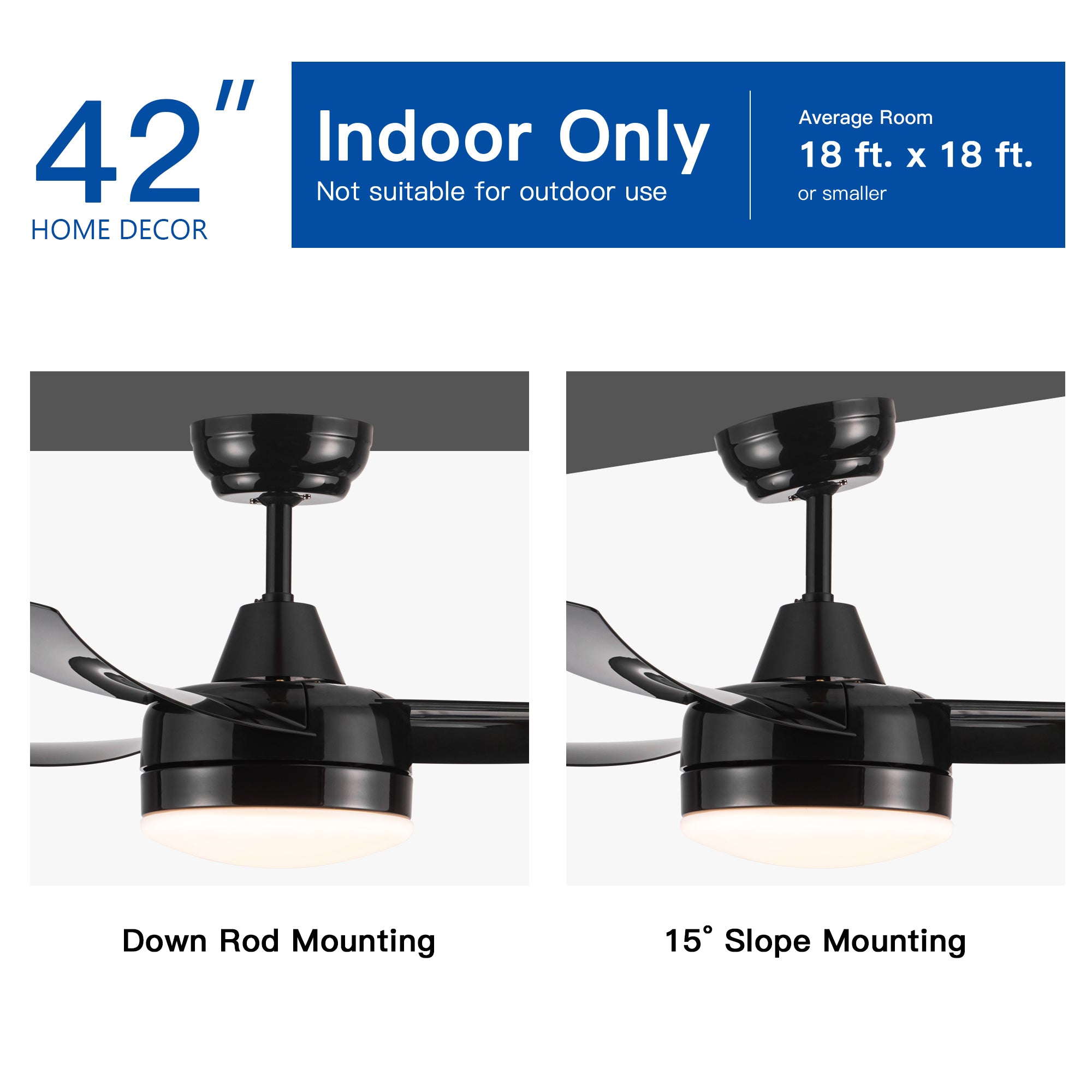 42" Ceiling Fan Light with Remote Control