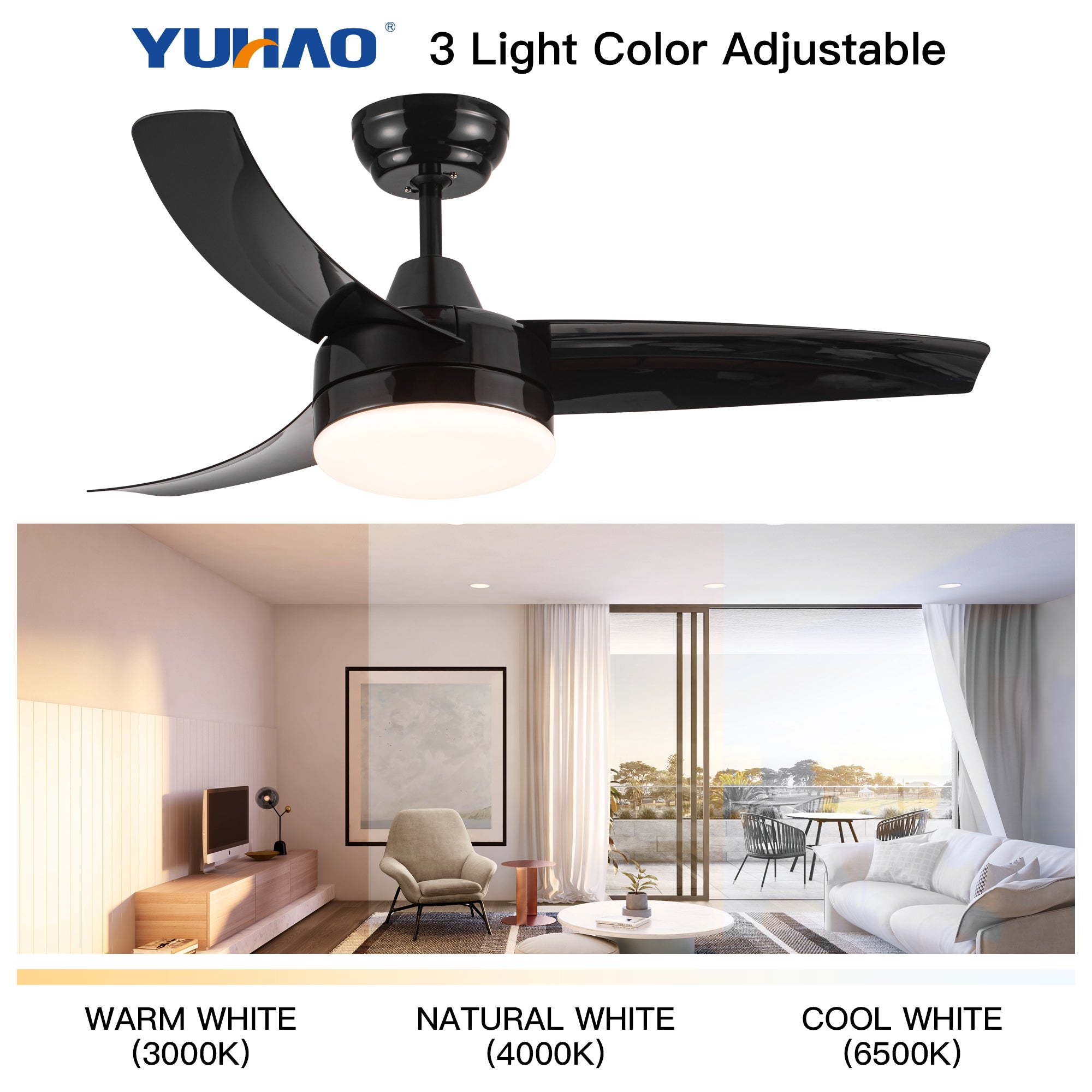 42" Ceiling Fan Light with Remote Control