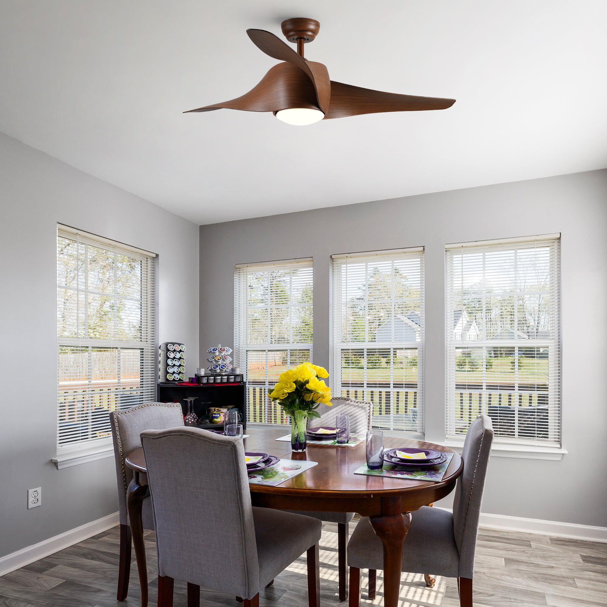 52" Ceiling Fan Light with Wood Grain Blade