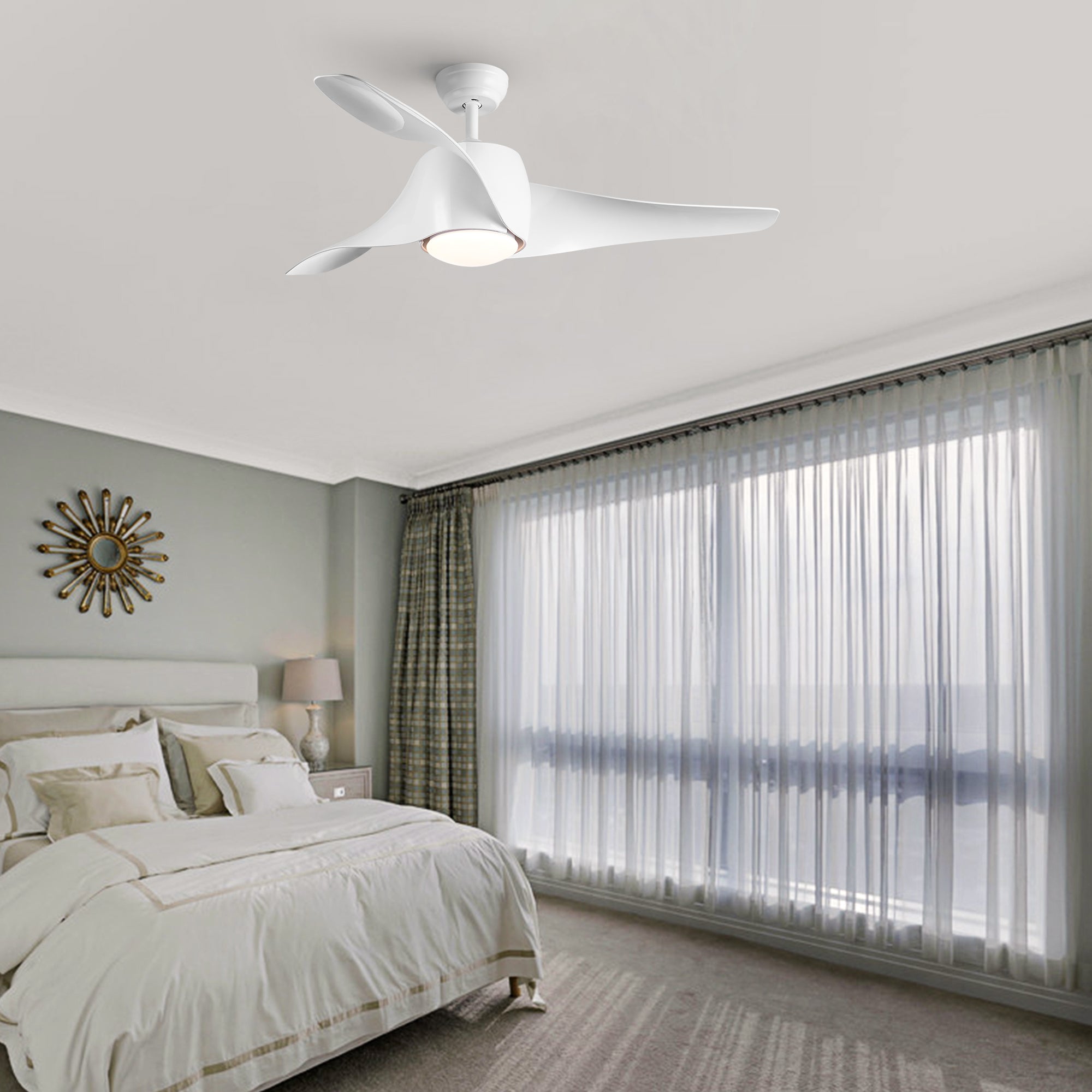 52" Ceiling Fan Light with Wood Grain Blade