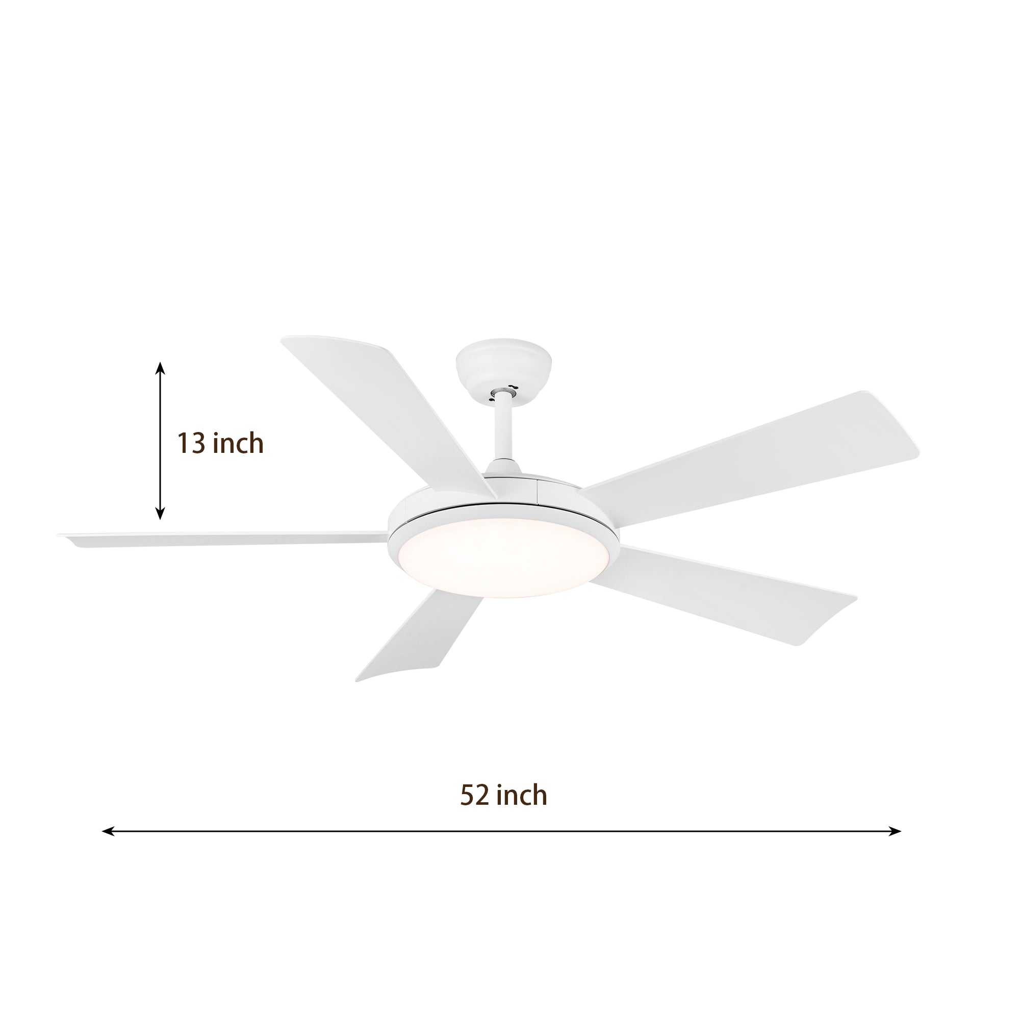 52" Ceiling Fan Light with Remote Control
