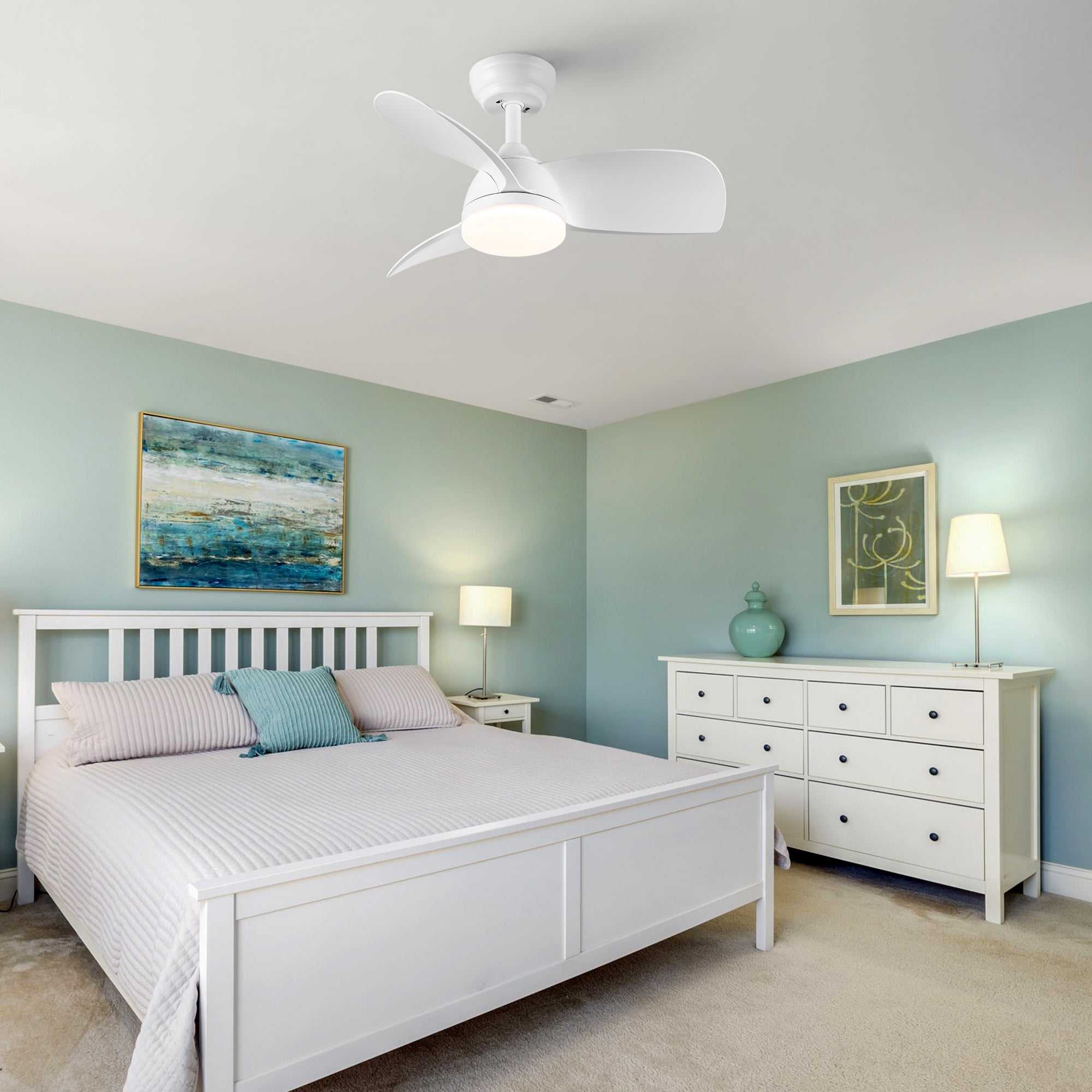 28" Ceiling Fan Light with Remote Control