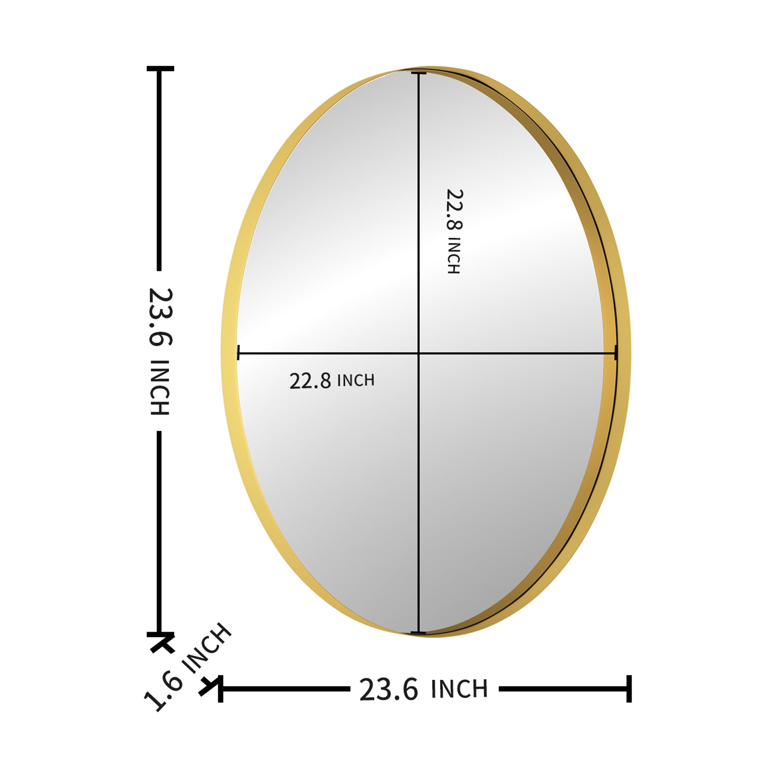 Round Framed Wall Mounted Bathroom Vanity Mirror