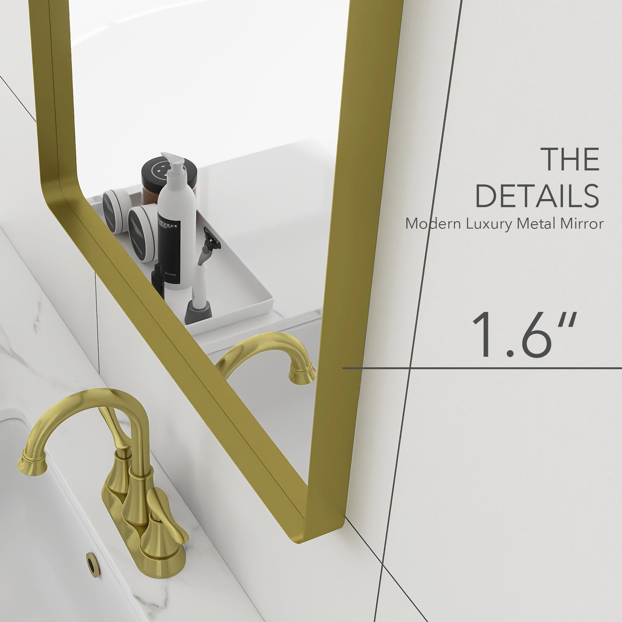 Rectangular Framed Wall Mounted Bathroom Vanity Mirror