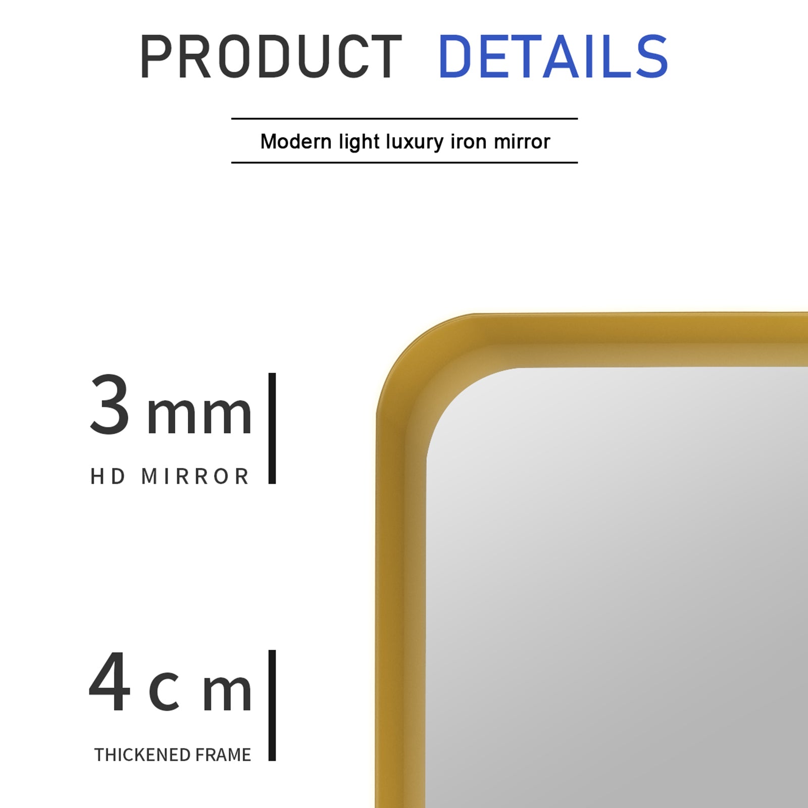 Rectangular Framed Wall Mounted Bathroom Vanity Mirror