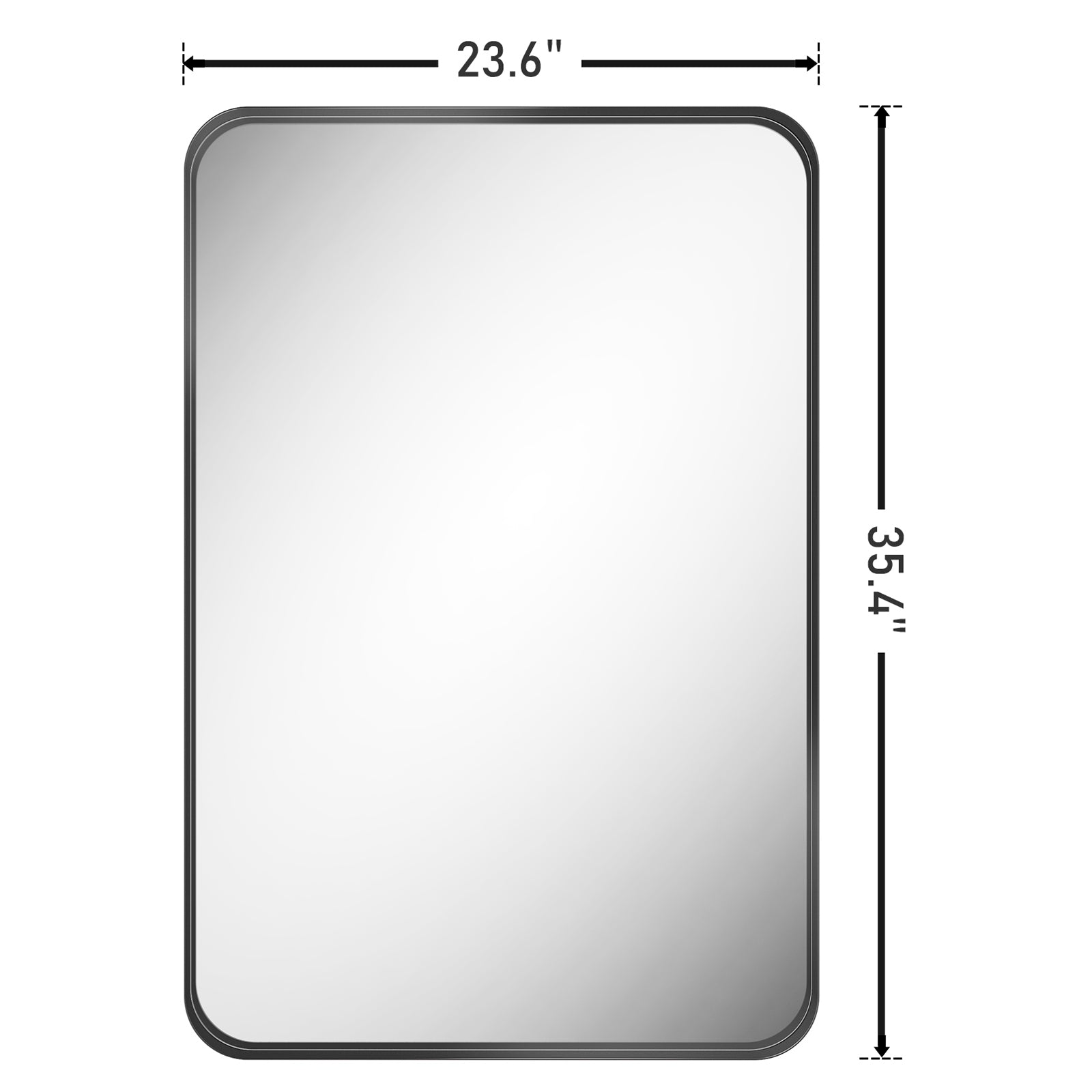 Rectangular Framed Wall Mounted Bathroom Vanity Mirror
