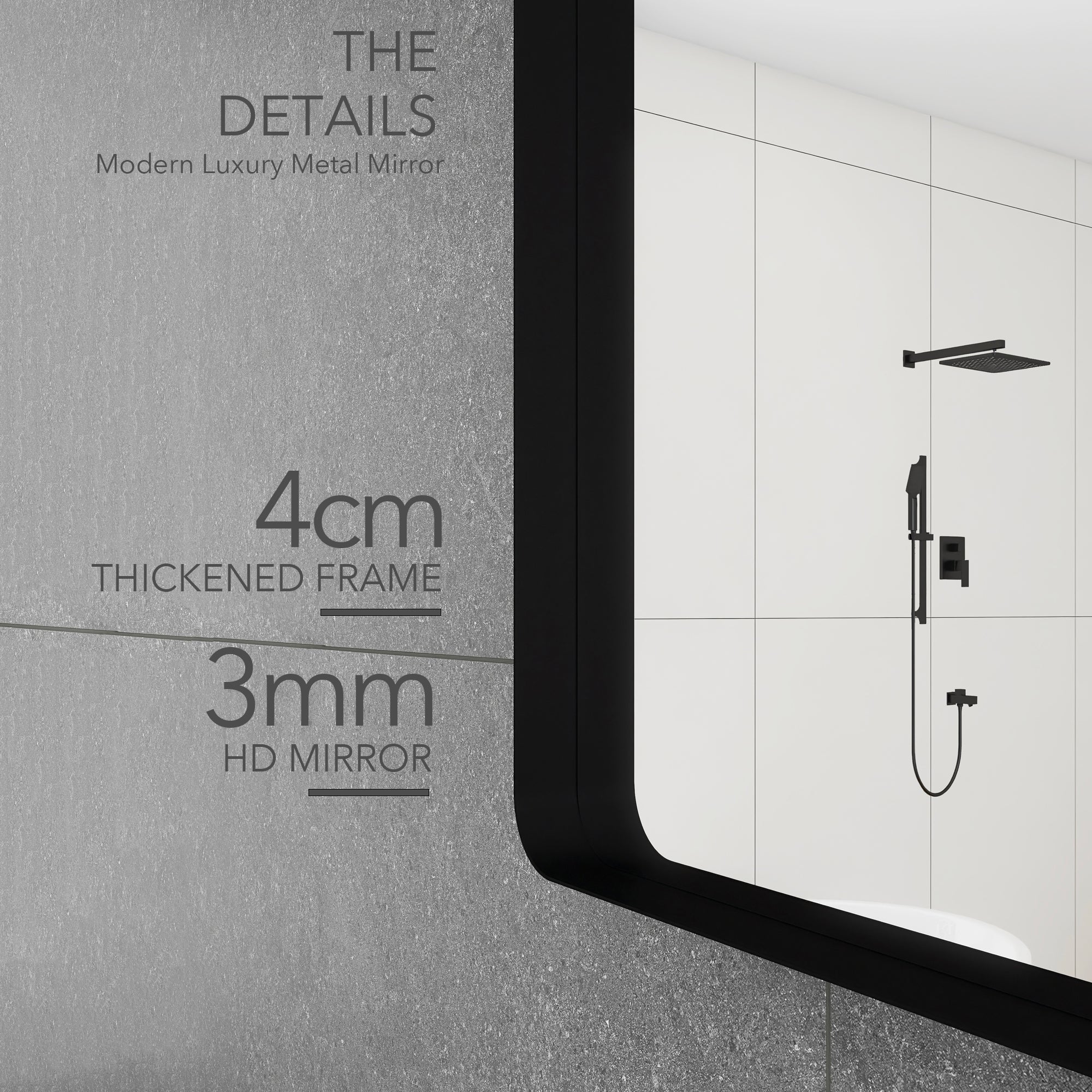 Rectangular Framed Wall Mounted Bathroom Vanity Mirror