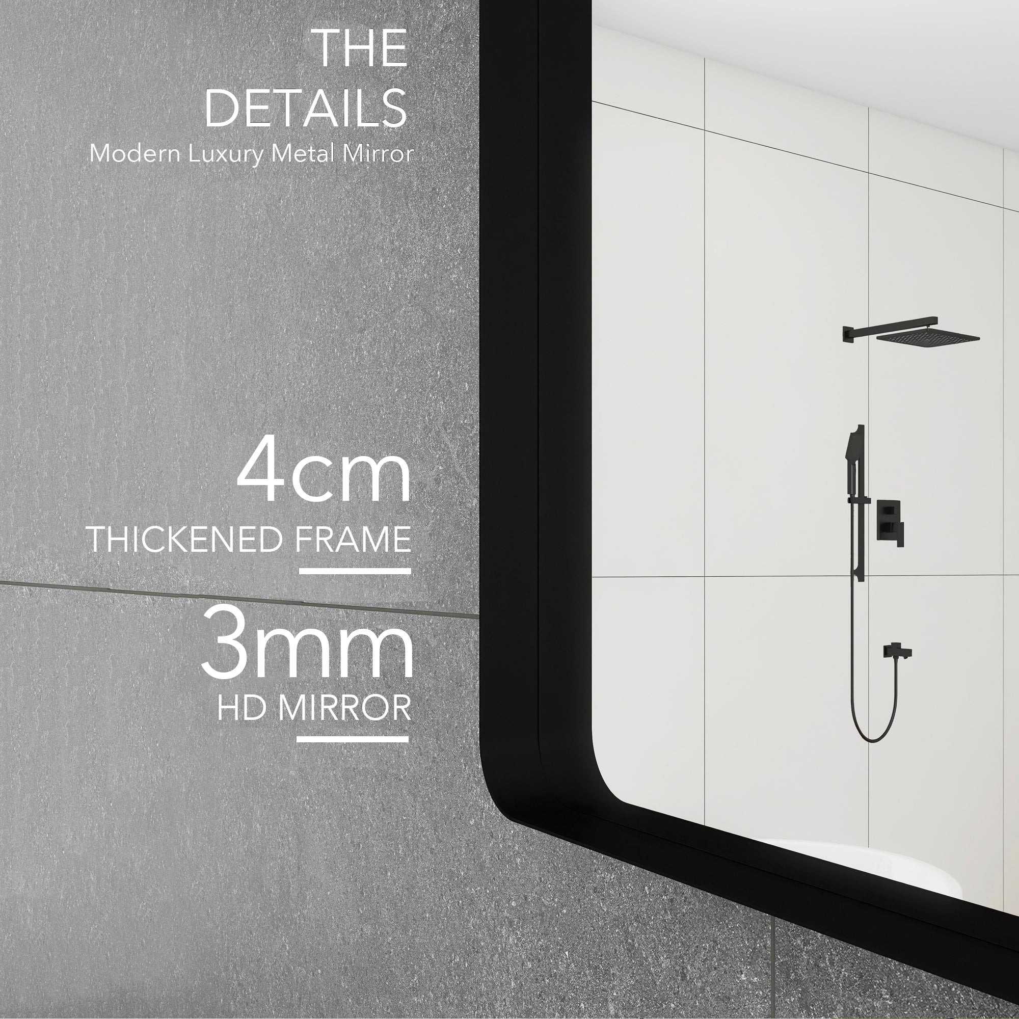 Rectangular Framed Wall Mounted Bathroom Vanity Mirror