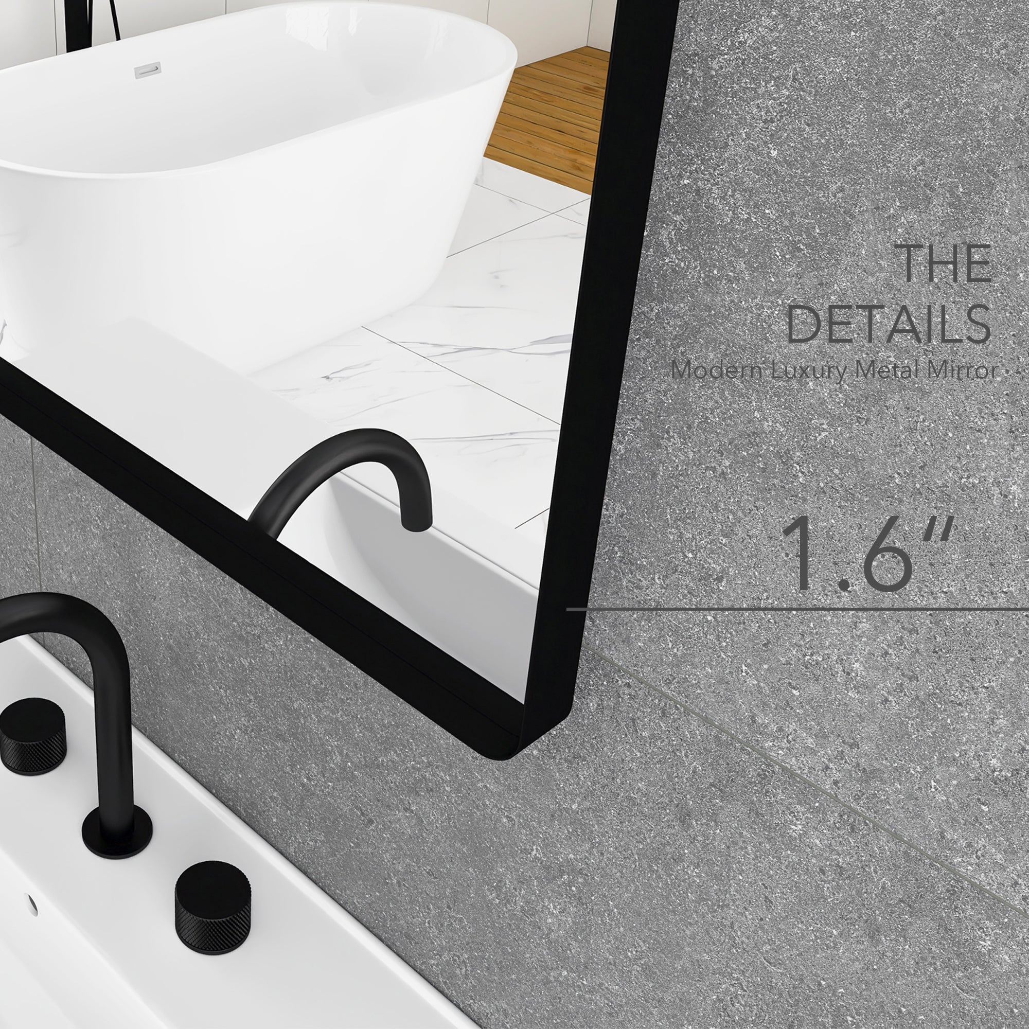 Rectangular Framed Wall Mounted Bathroom Vanity Mirror
