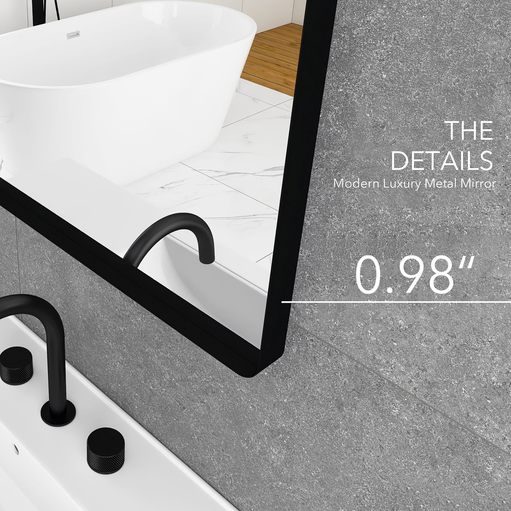Rectangular Framed Wall Mounted Bathroom Vanity Mirror