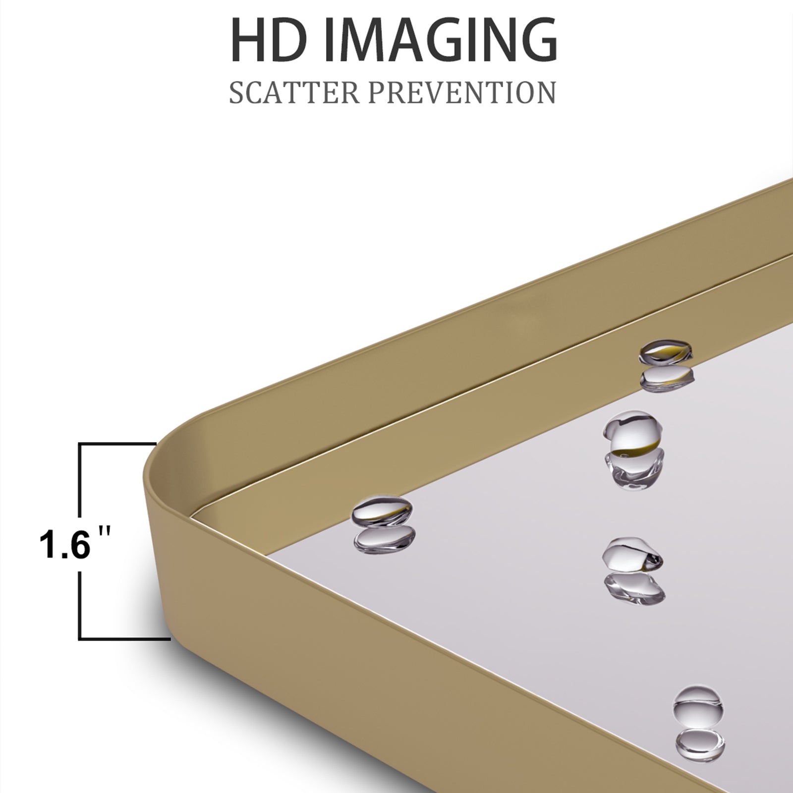 Rectangular Framed Wall Mounted Bathroom Vanity Mirror