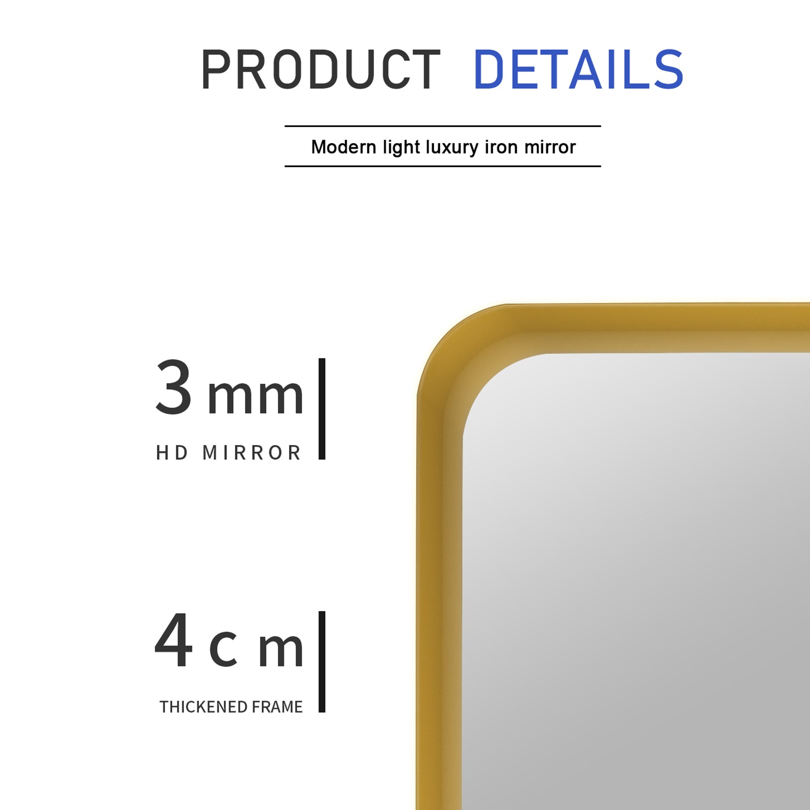 Rectangular Framed Wall Mounted Bathroom Vanity Mirror