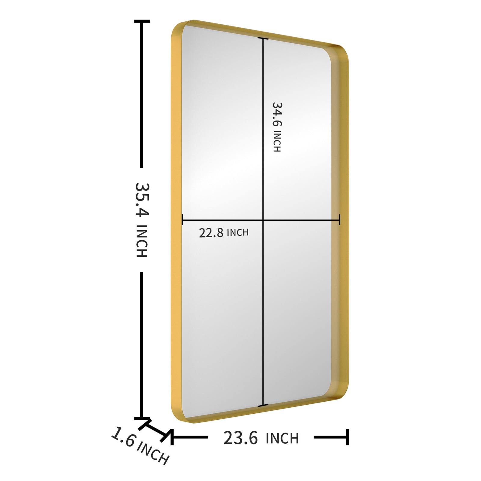 Rectangular Framed Wall Mounted Bathroom Vanity Mirror