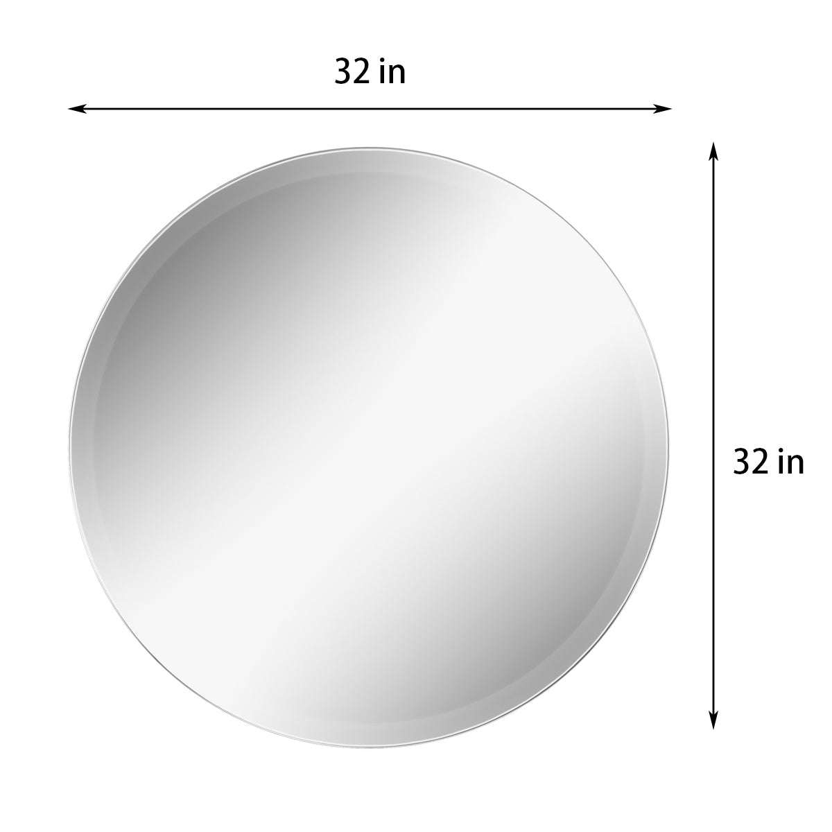 Round Frameless Wall Mounted Bathroom Vanity Mirror in Sliver
